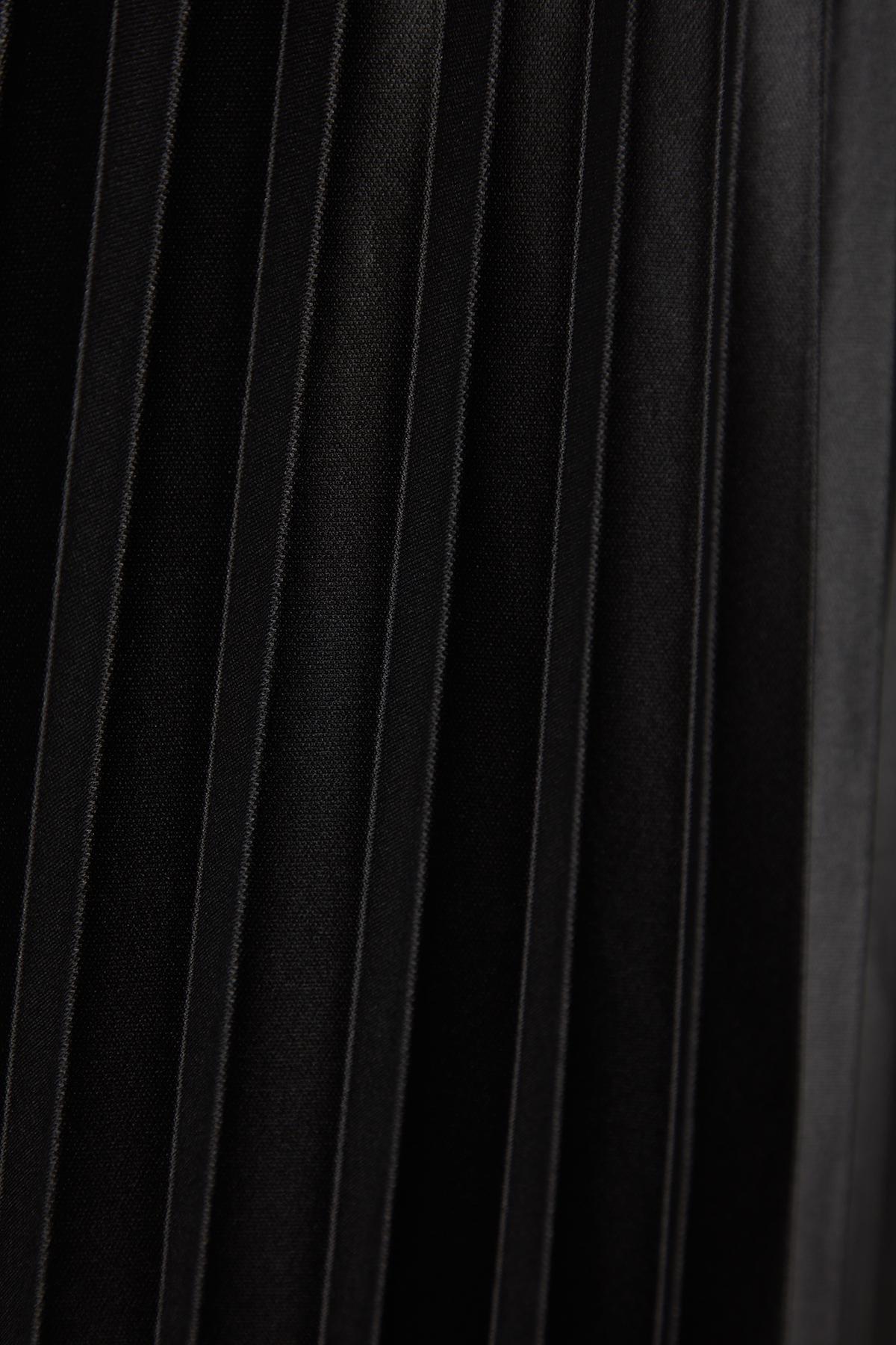 Black Pleated Woven Skirt, , large image number 6