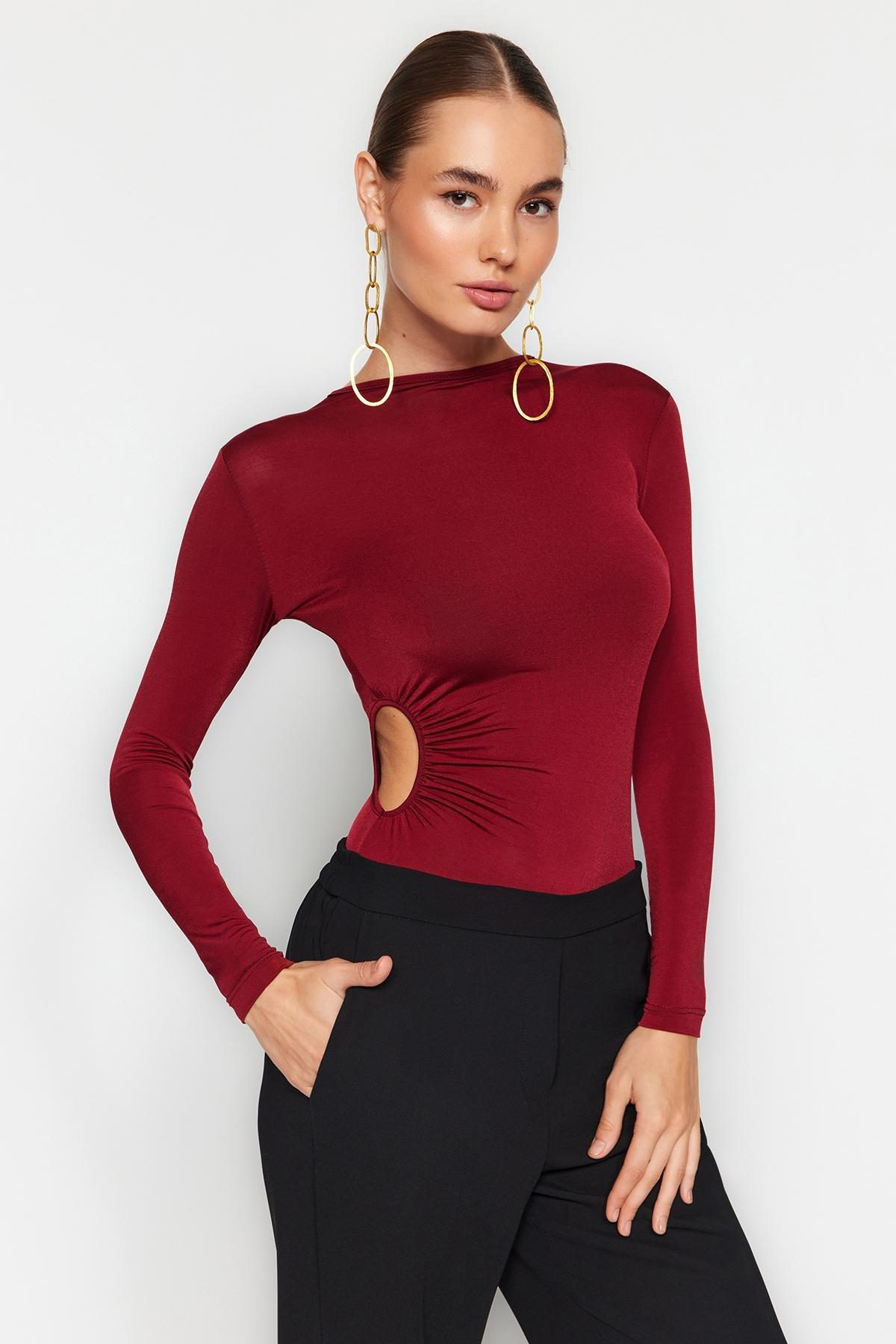 Trendyol - Red Knitted Cut-Out Detail Body