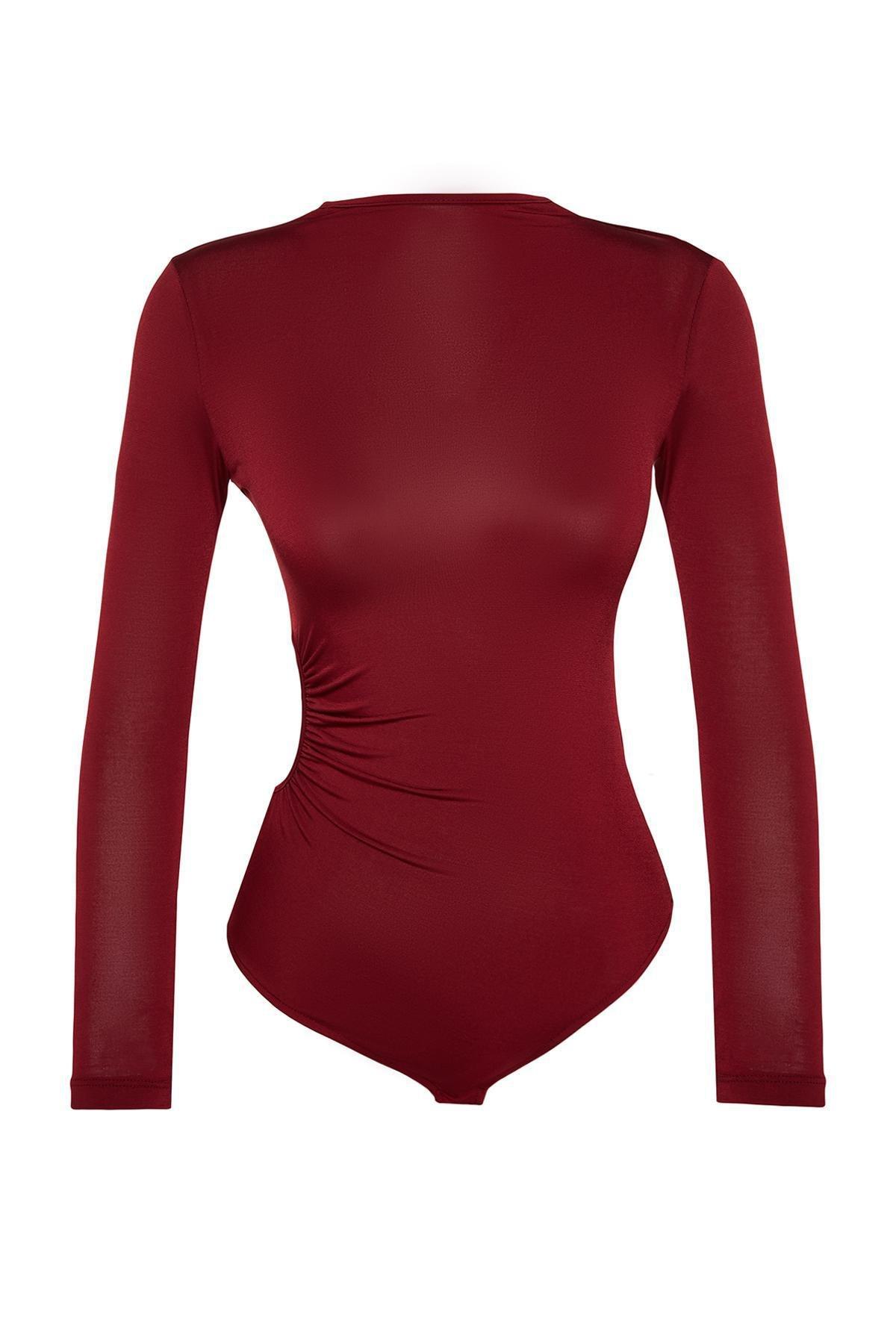 Trendyol - Red Knitted Cut-Out Detail Body