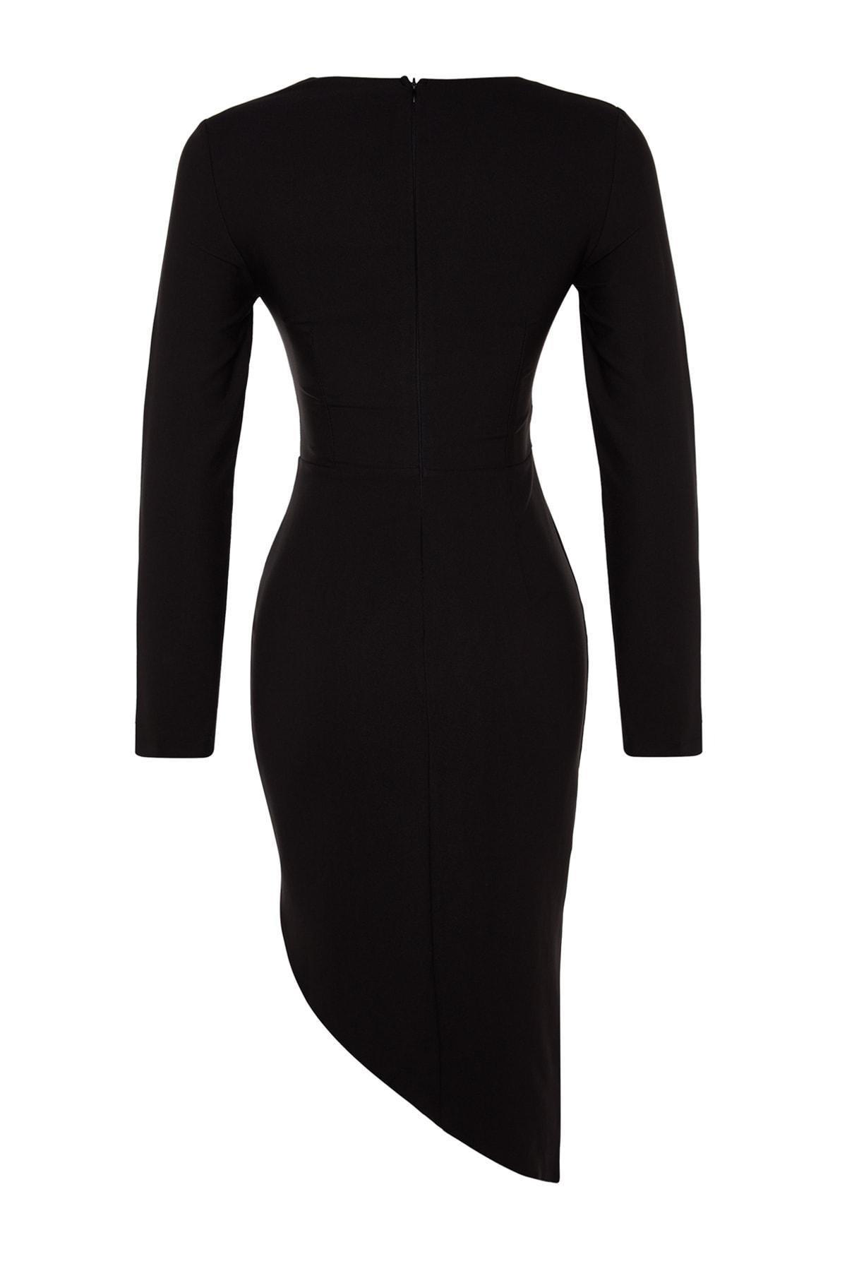 Black Fitted Occasionwear Dress, , large image number 6