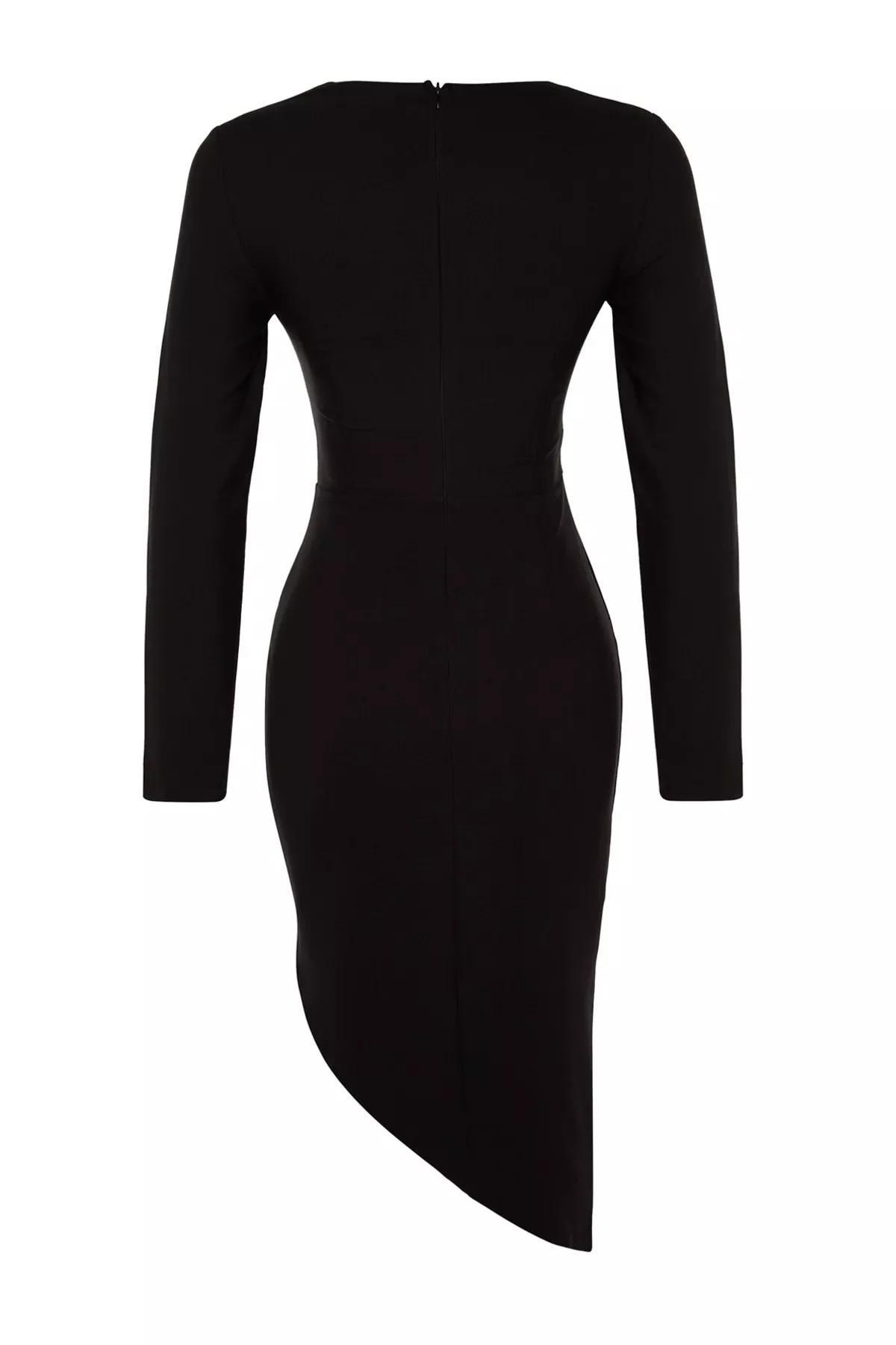 Black Fitted Occasionwear Dress, , large image number 7