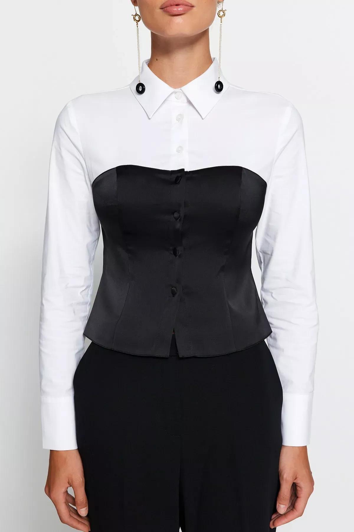 Black And White Fitted Shirt, , large image number 3