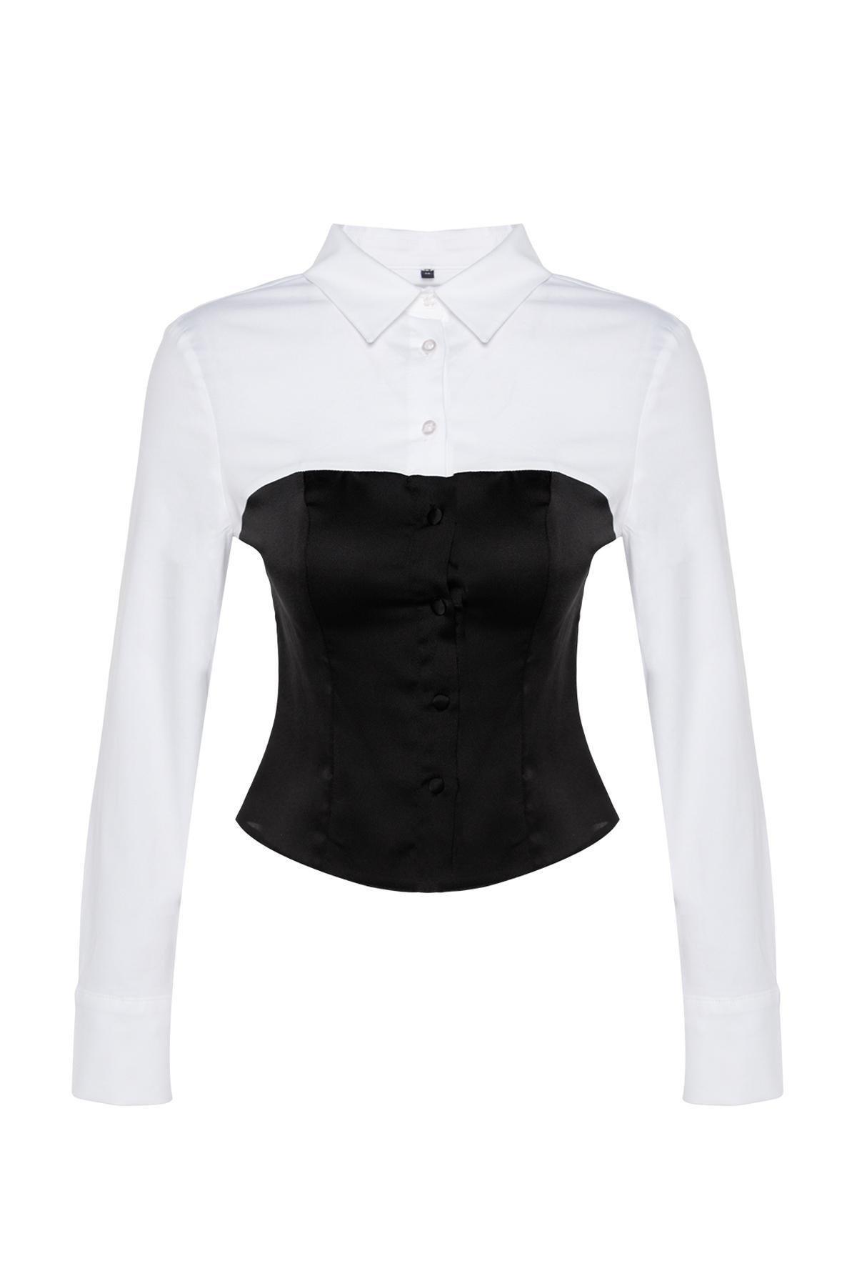Black And White Fitted Shirt, , large image number 5