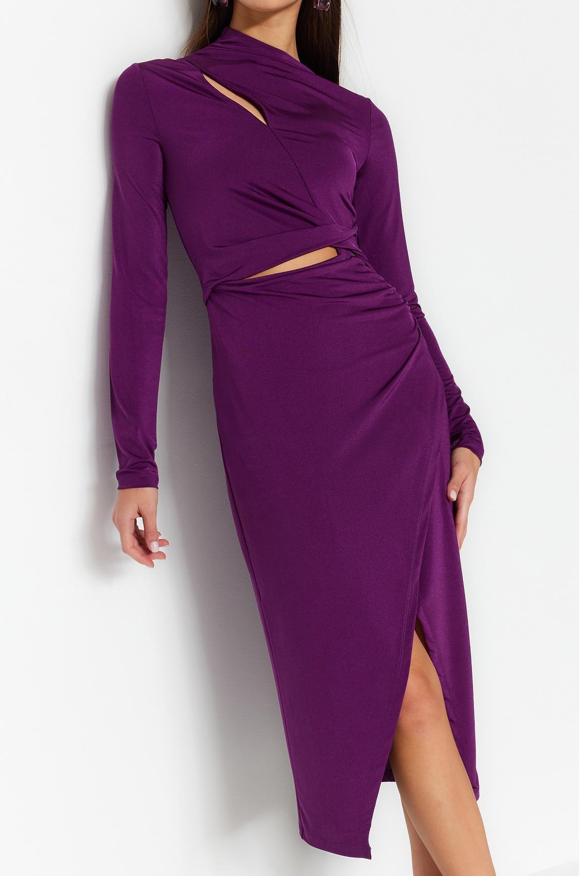 Trendyol - Purple Fitted Occasionwear Dress