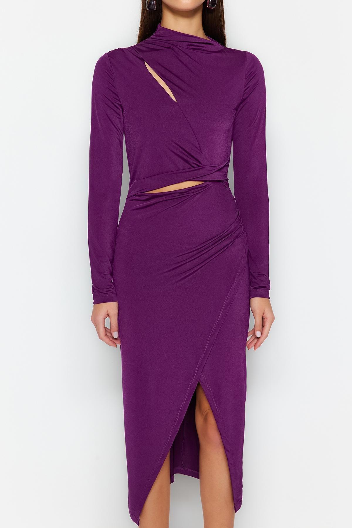 Trendyol - Purple Fitted Occasionwear Dress
