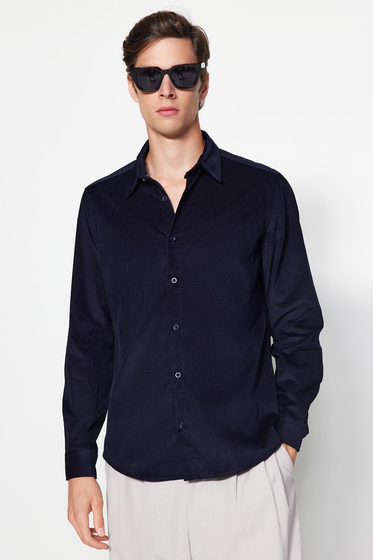 Slim fit corduroy store shirt
