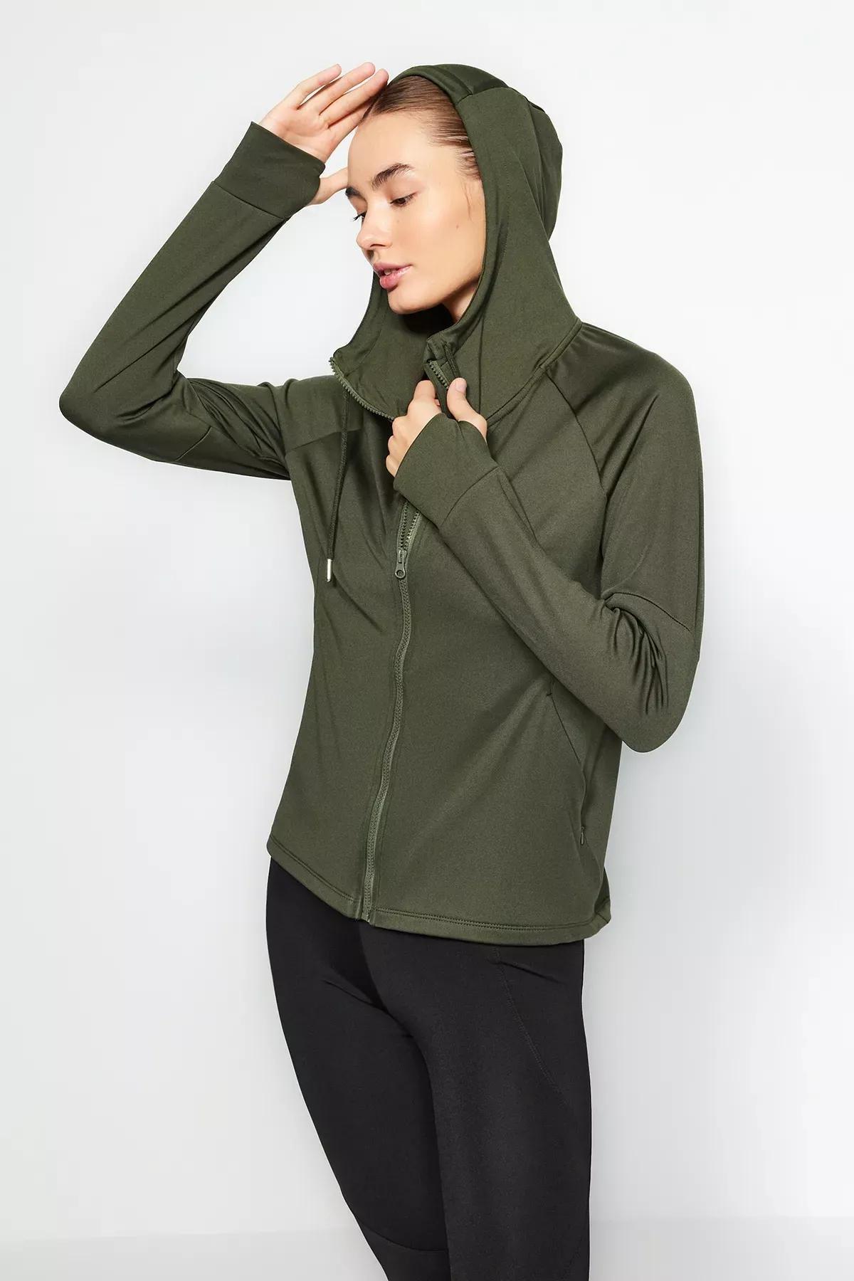 Khaki Hooded Sport Top, , large image number 0