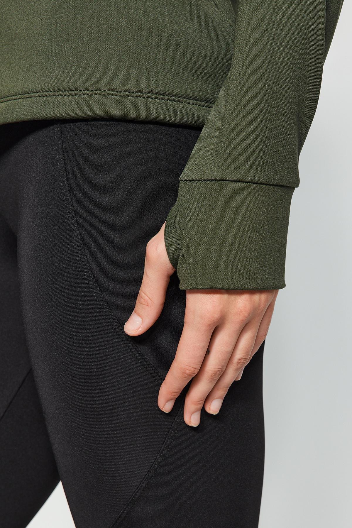 Khaki Hooded Sport Top, , large image number 2