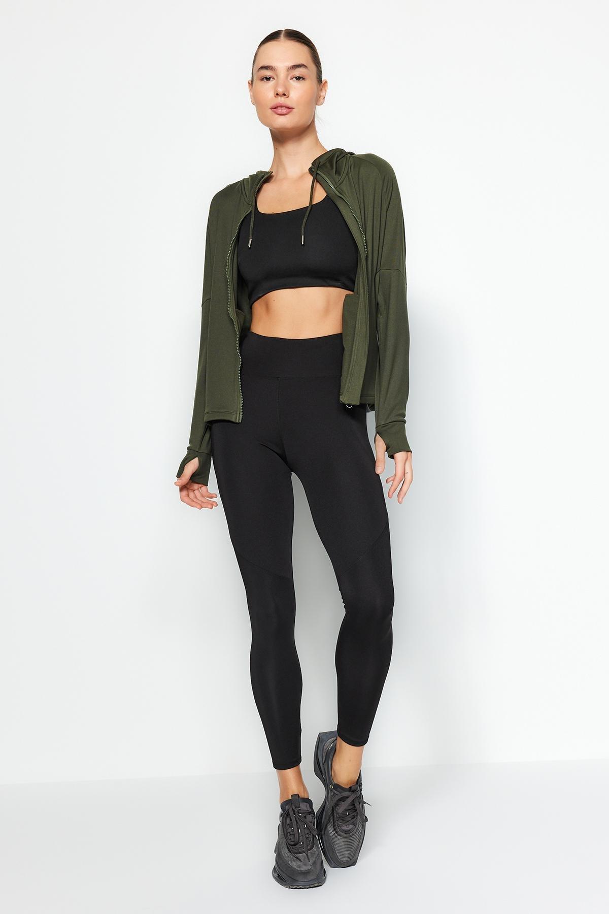 Khaki Hooded Sport Top, , large image number 3