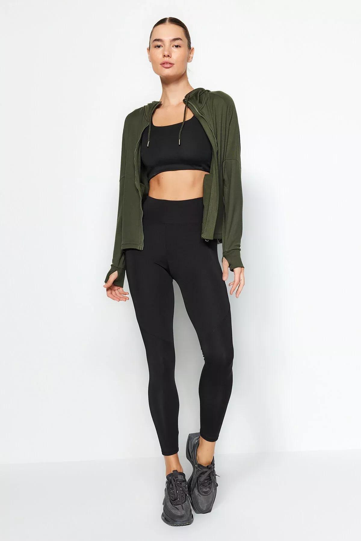 Khaki Hooded Sport Top, Dull Khaki, large image number 3