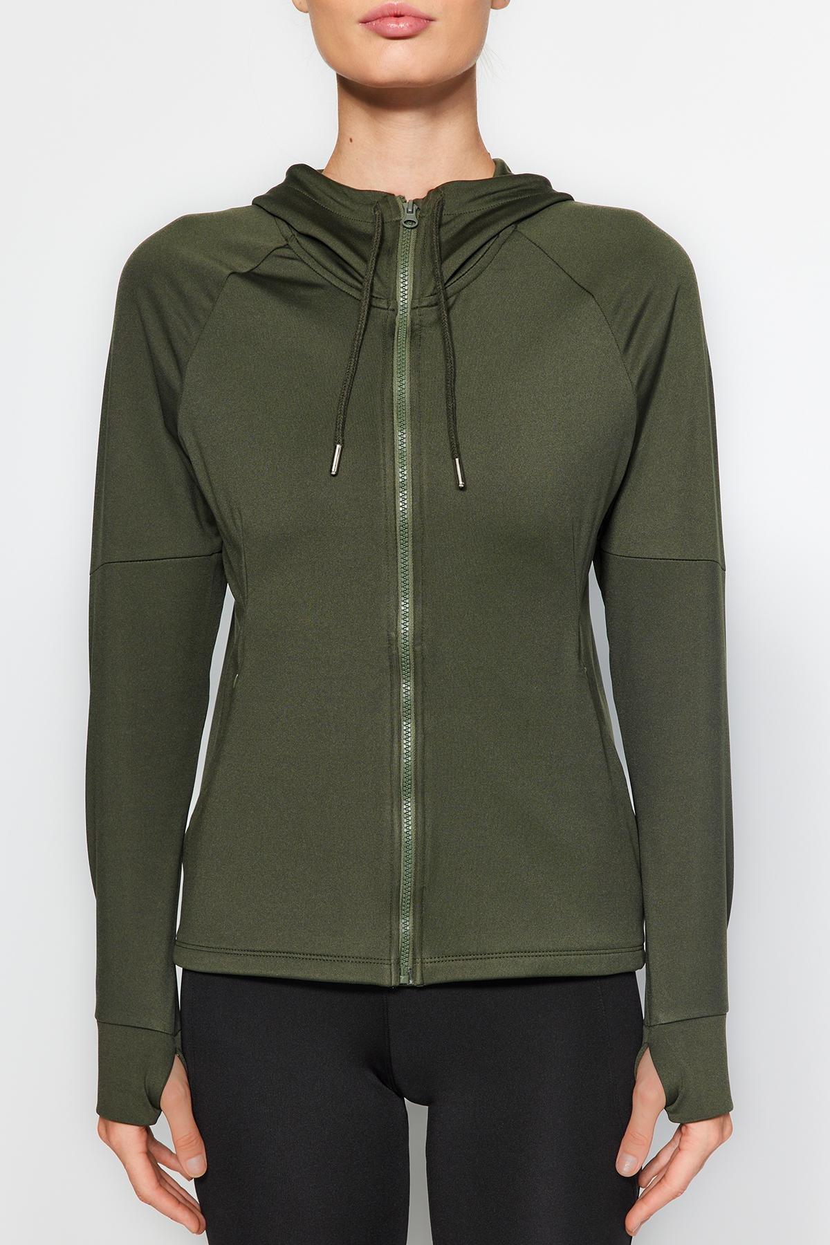 Khaki Hooded Sport Top, , large image number 4