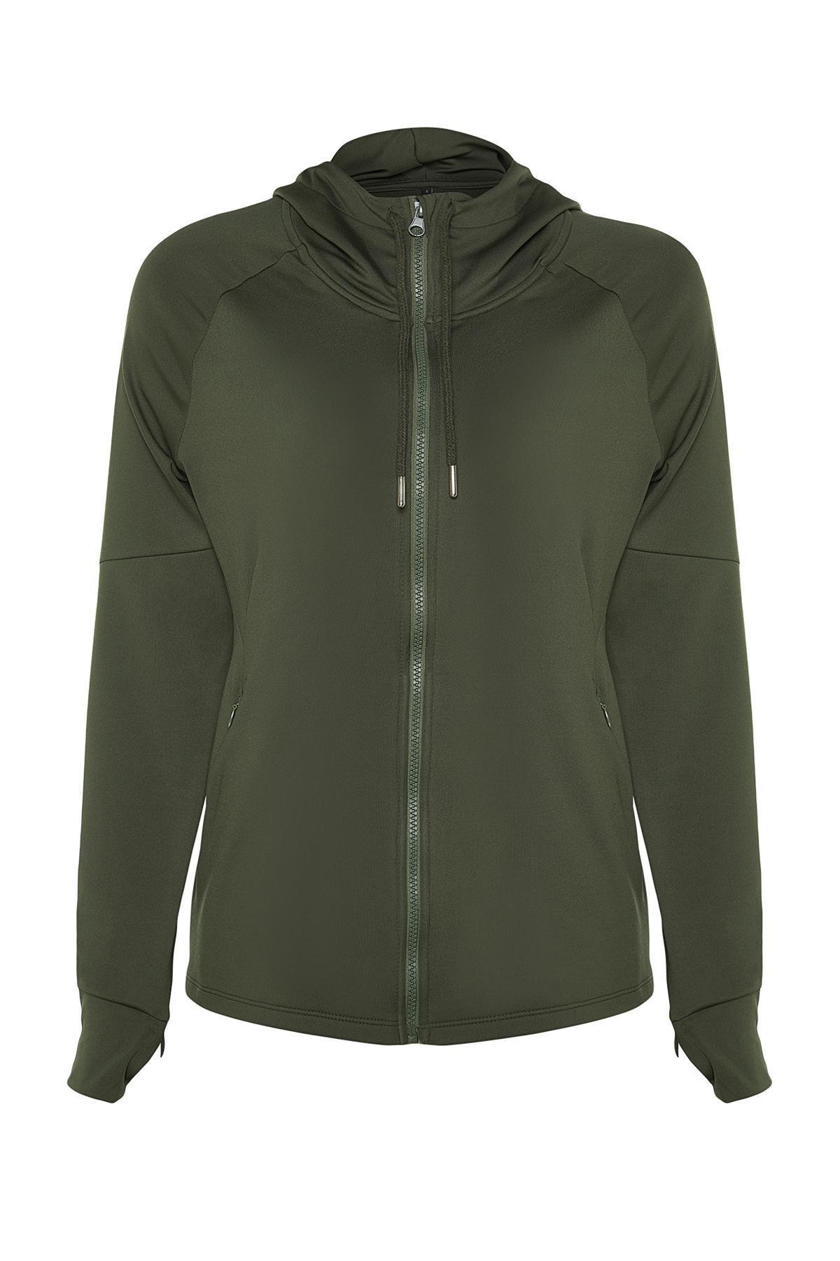 Khaki Hooded Sport Top, , large image number 5
