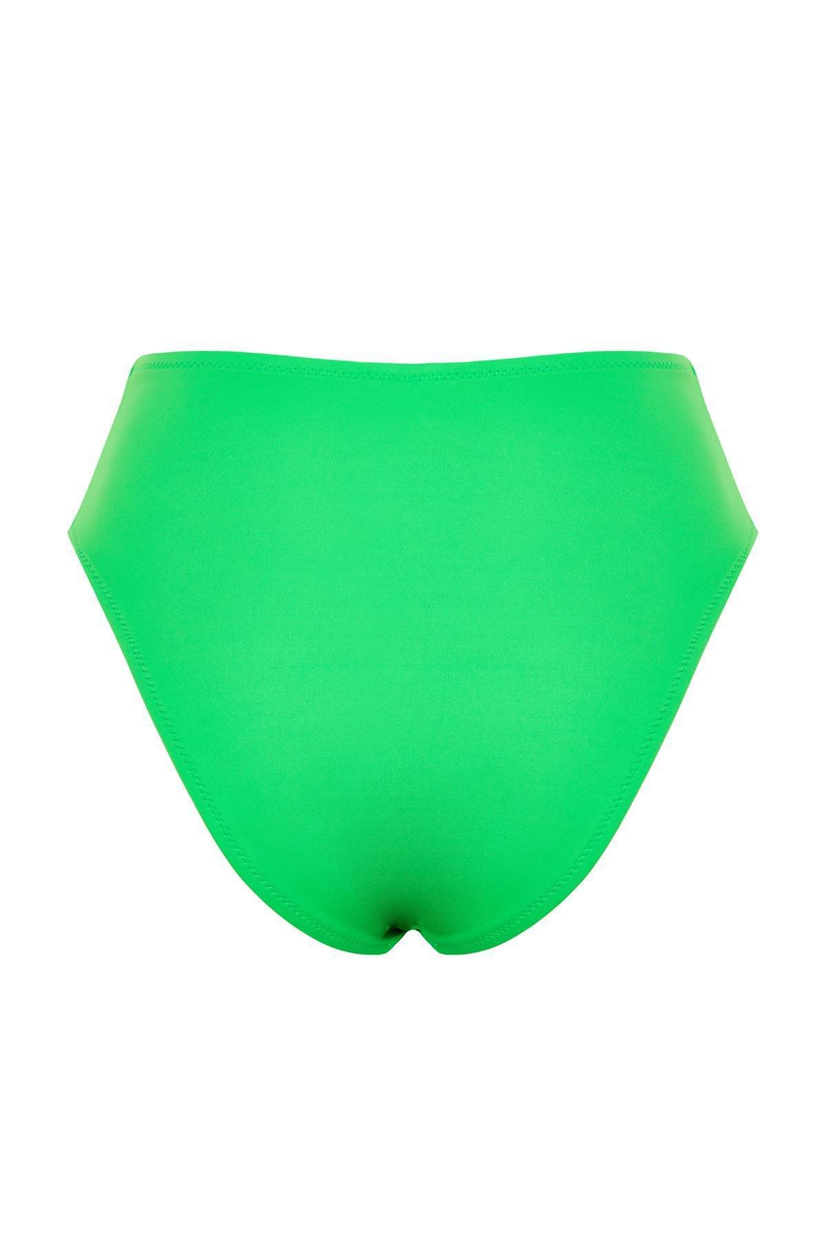 Green High Waist Brazilian Bikini Bottom, , large image number 4