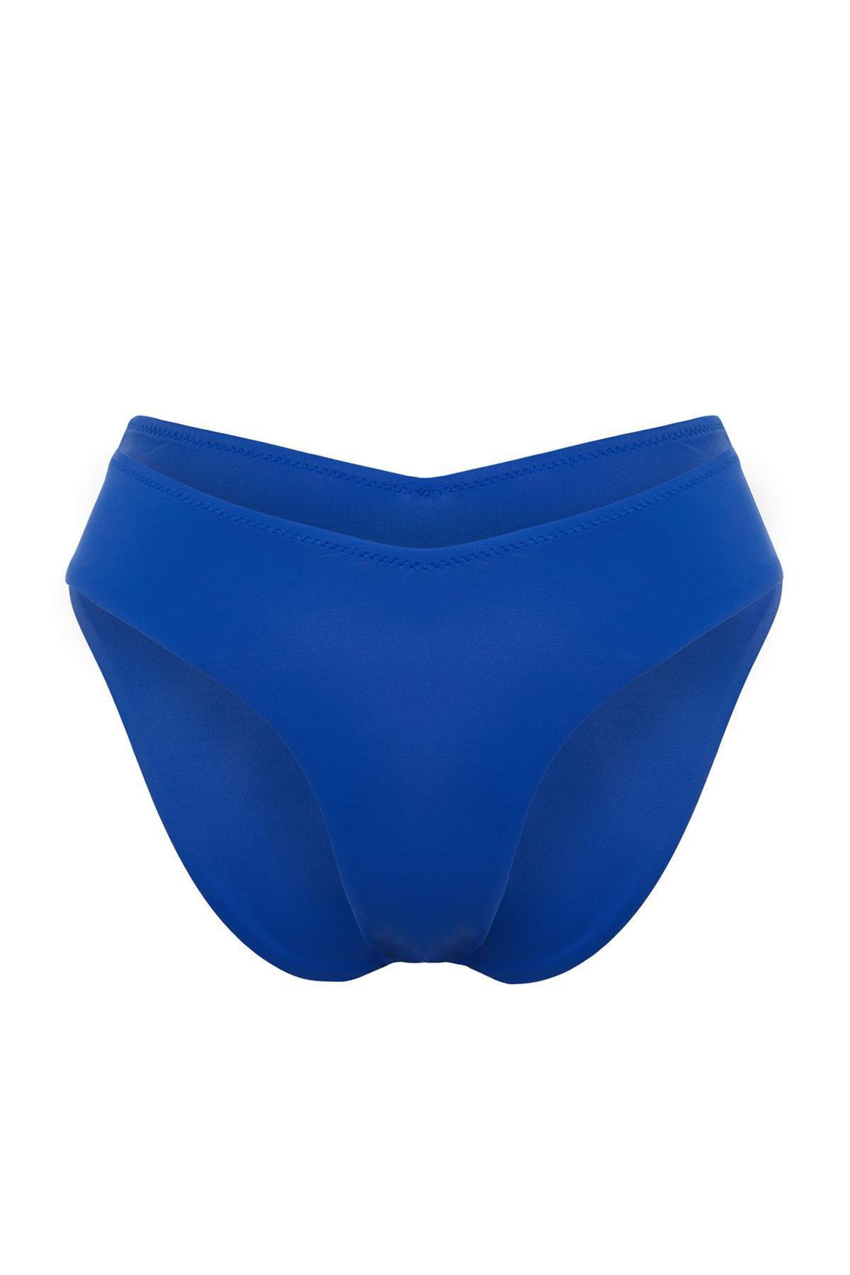 Blue V-Cut High Leg Bikini Bottom, C101_4811, large image number 3