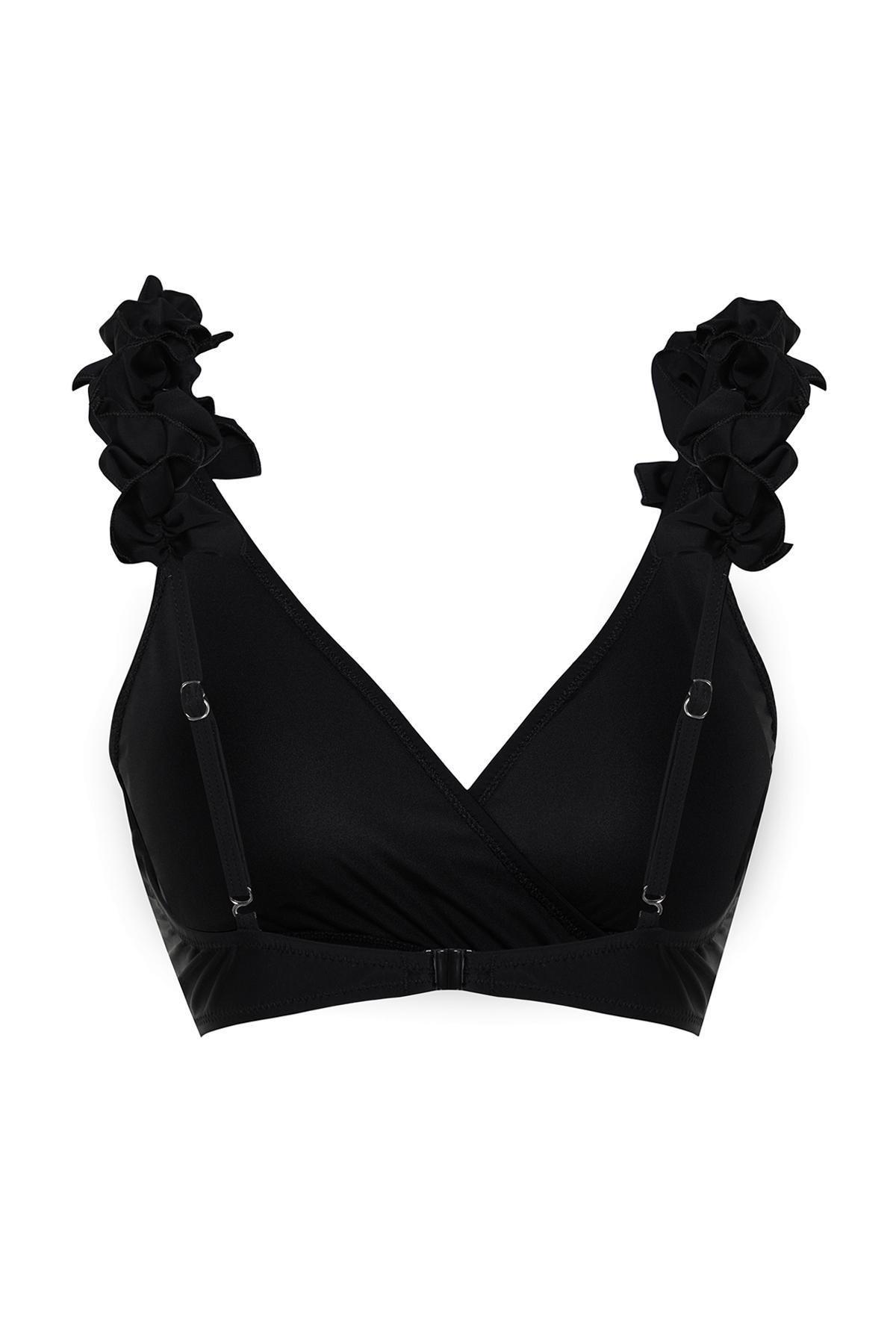 Black Triangle Frilly Bikini Top, , large image number 5