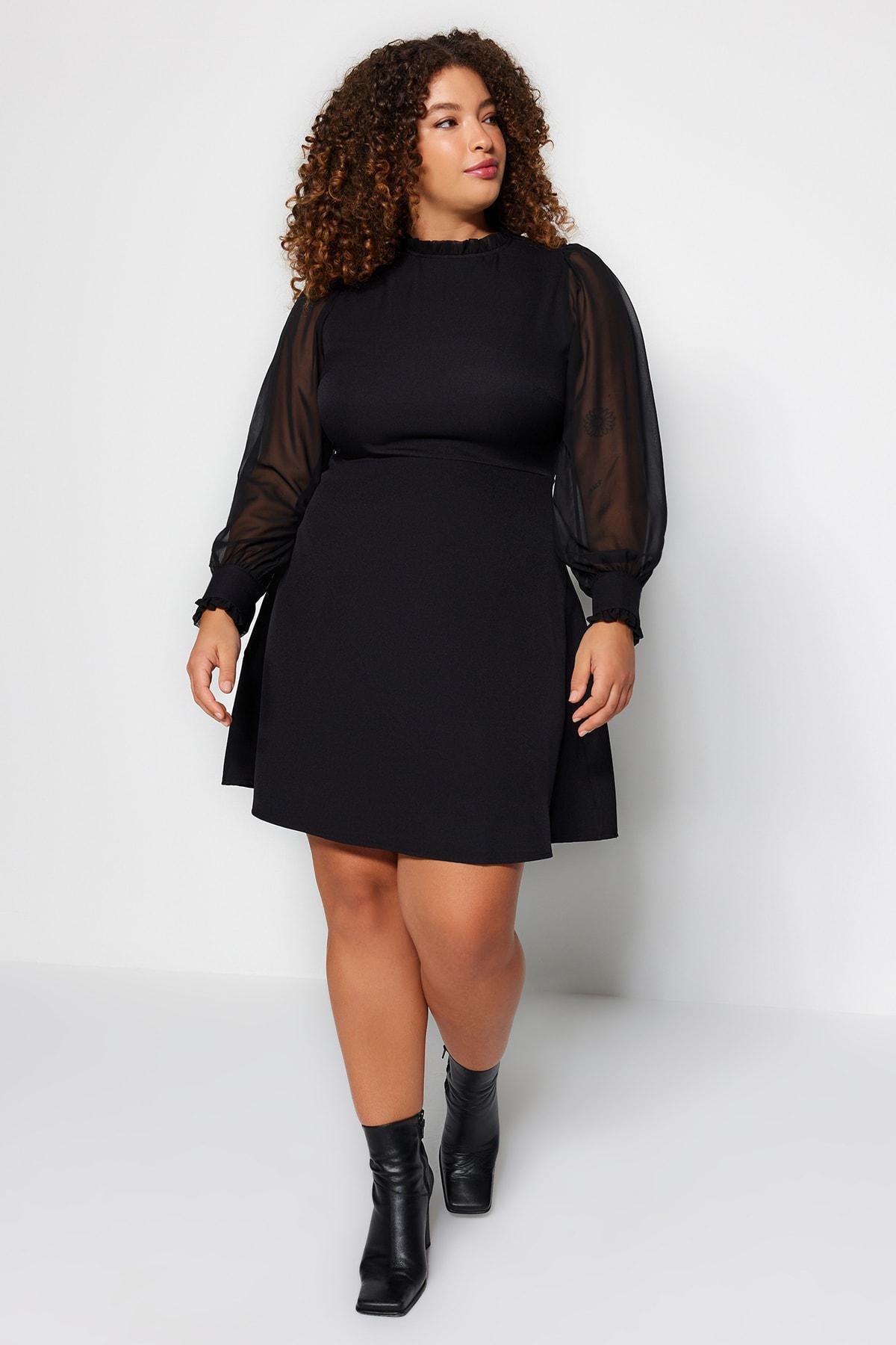 Black Detailed Dress, , large image number 1
