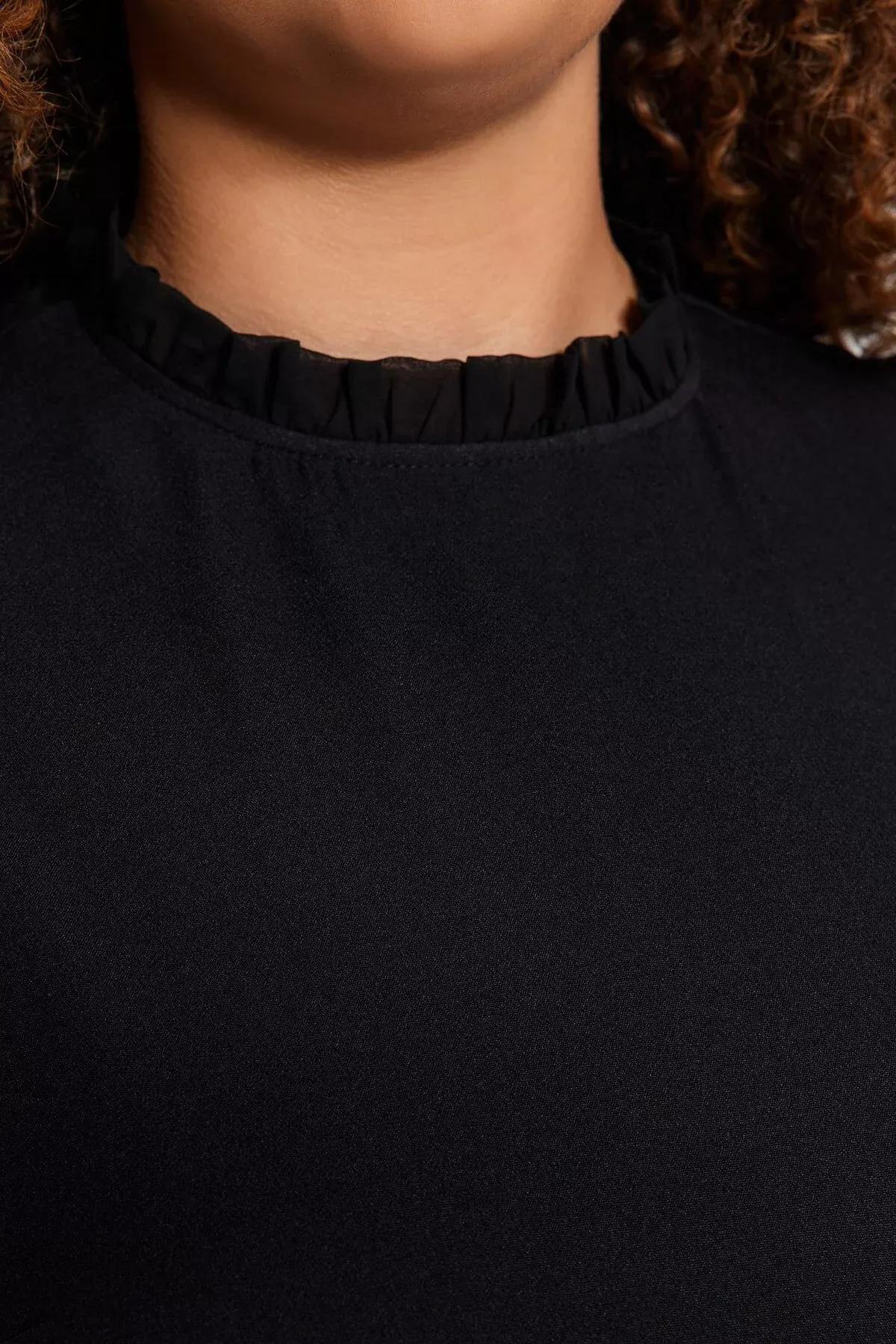 Black Detailed Dress, BLACK, large image number 5