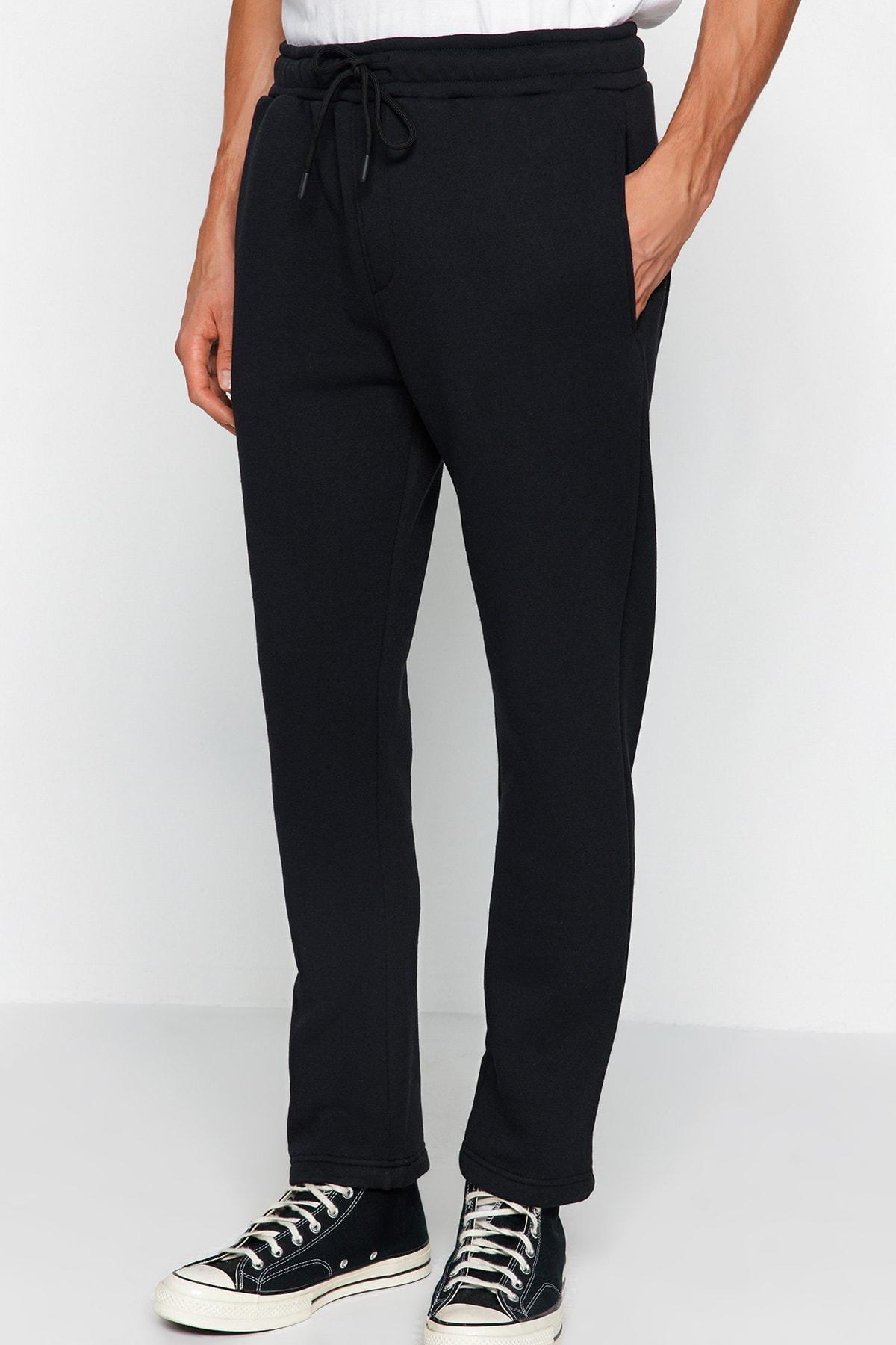 Black Cotton Sweatpants ., , large image number 0