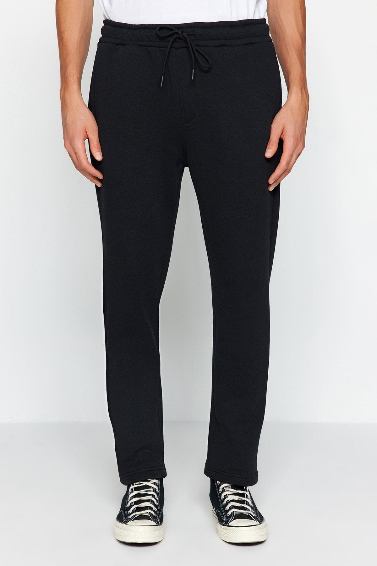 Black Cotton Sweatpants ., , large image number 4