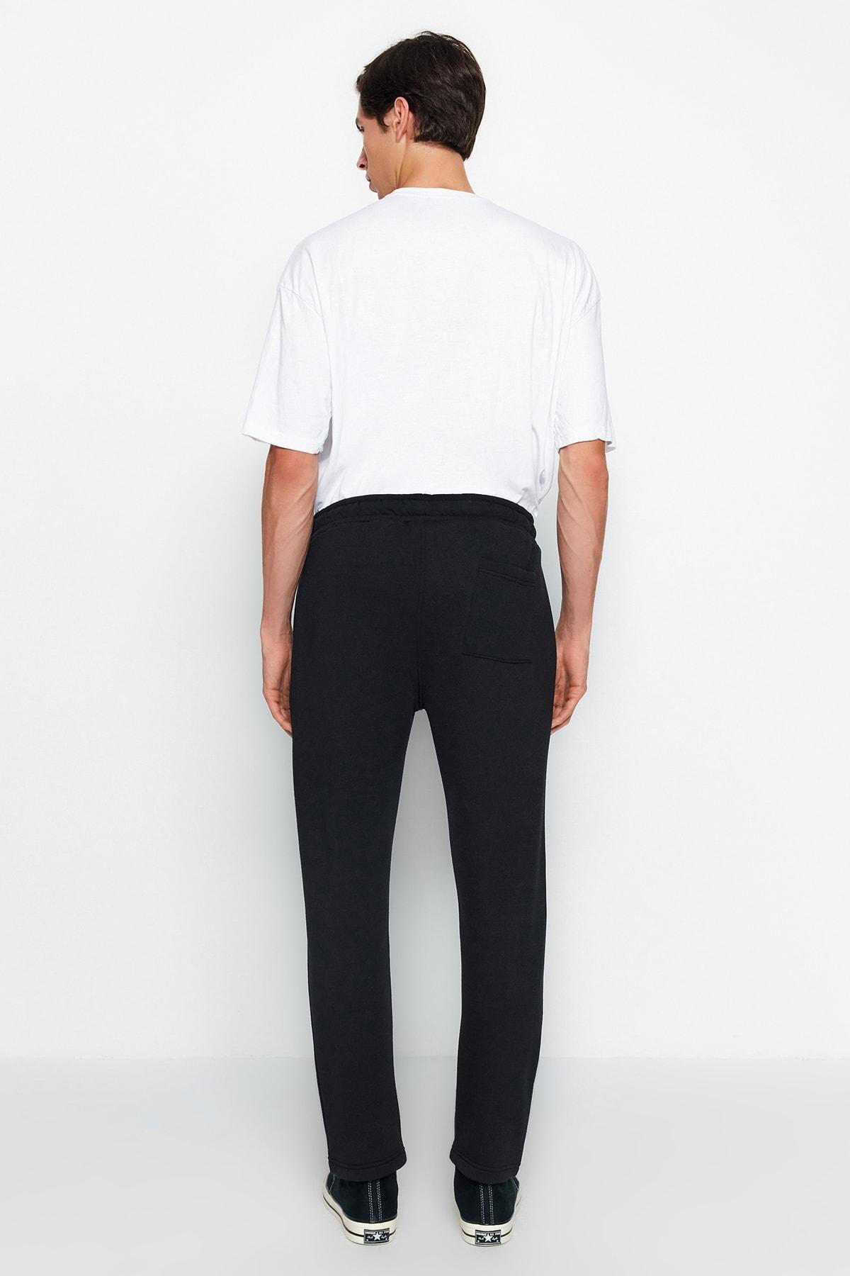 Black Cotton Sweatpants ., , large image number 5