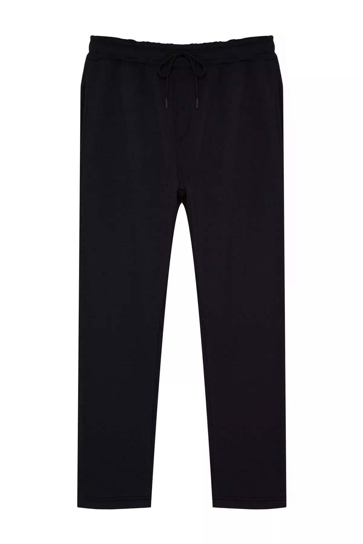 Black Cotton Sweatpants ., BLACK, large image number 6