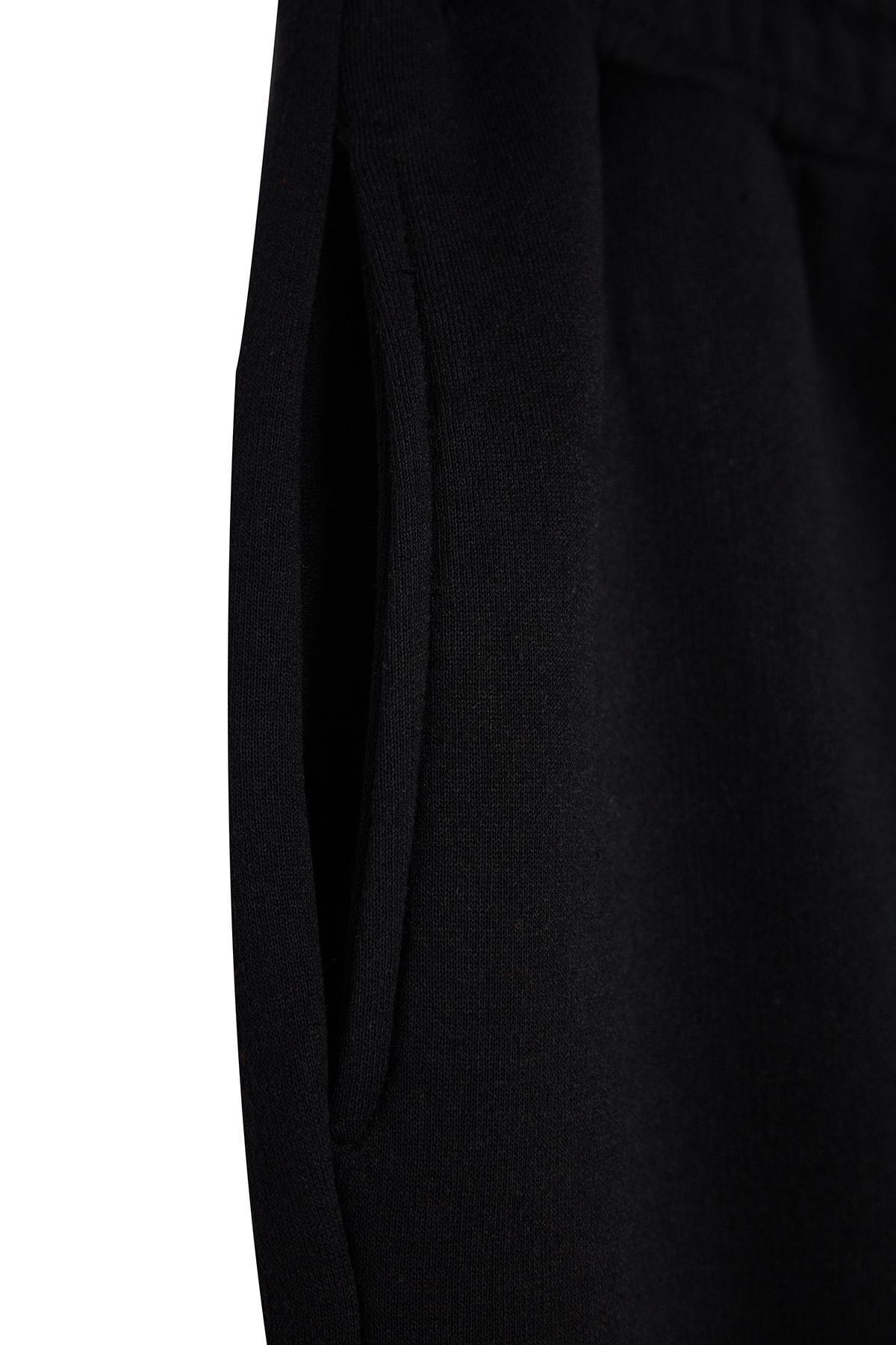 Black Cotton Sweatpants ., , large image number 7