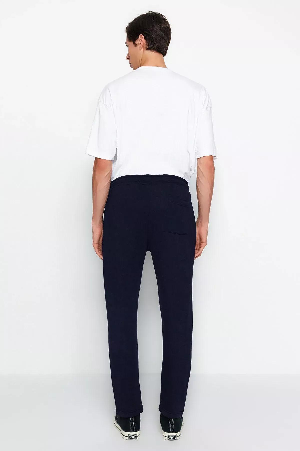 Blue Regular Fit Sweatpants, Navy blue, large image number 4