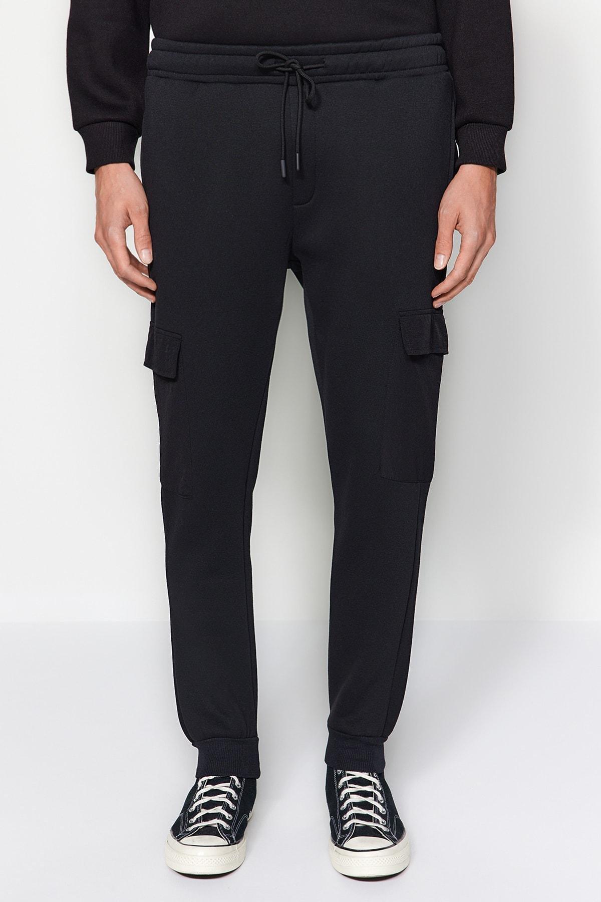 Black Sweatpants With Cargo Pocket, , large image number 7