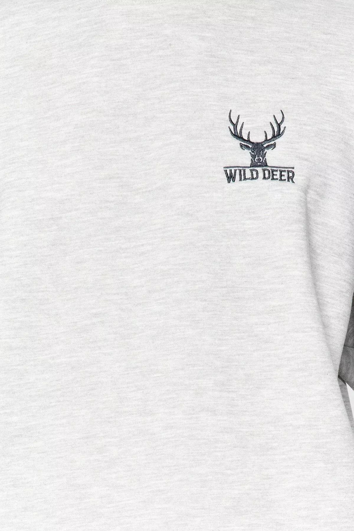 Grey Crew Neck Long-Sleeve Embroidered Sweatshirt, GRAY MELANGE, large image number 4