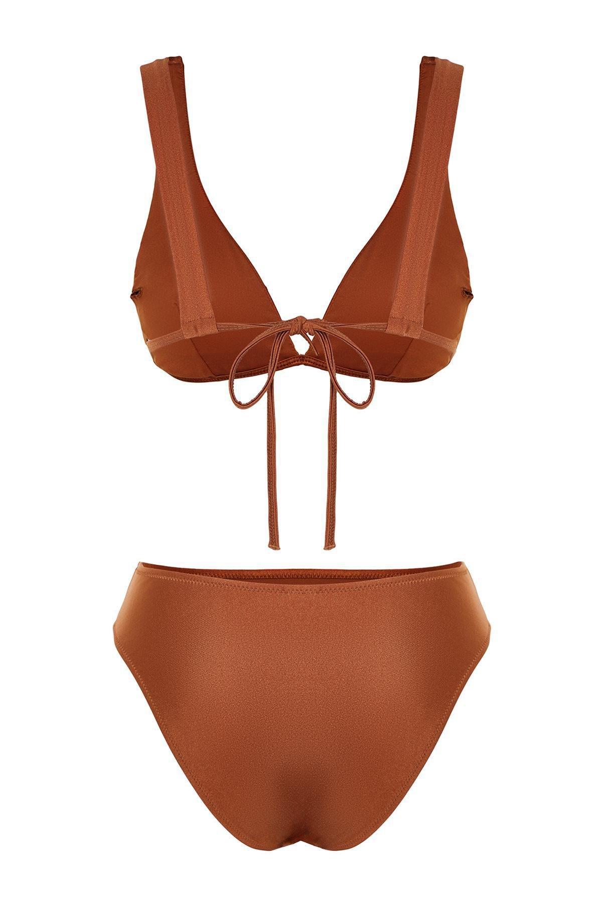 Brown Triangle Bikini Set, , large image number 3