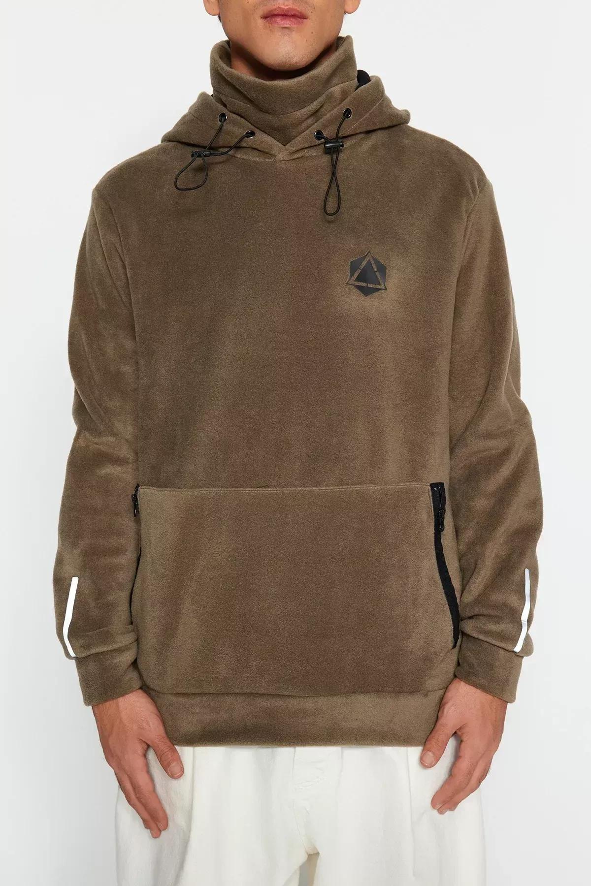 Brown Oversized Limited Edition Sweatshirt, Khaki, large image number 2