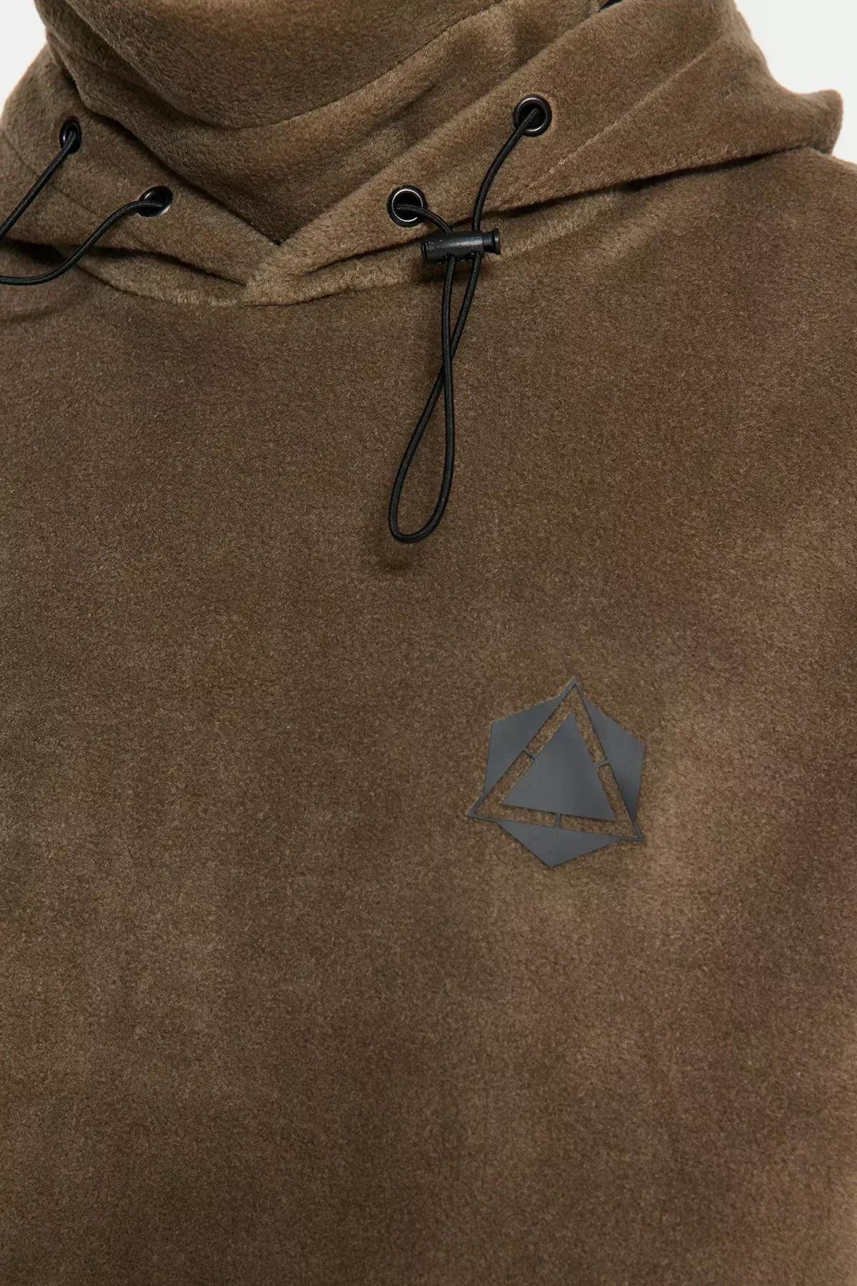 Brown Oversized Limited Edition Sweatshirt, Khaki, large image number 3