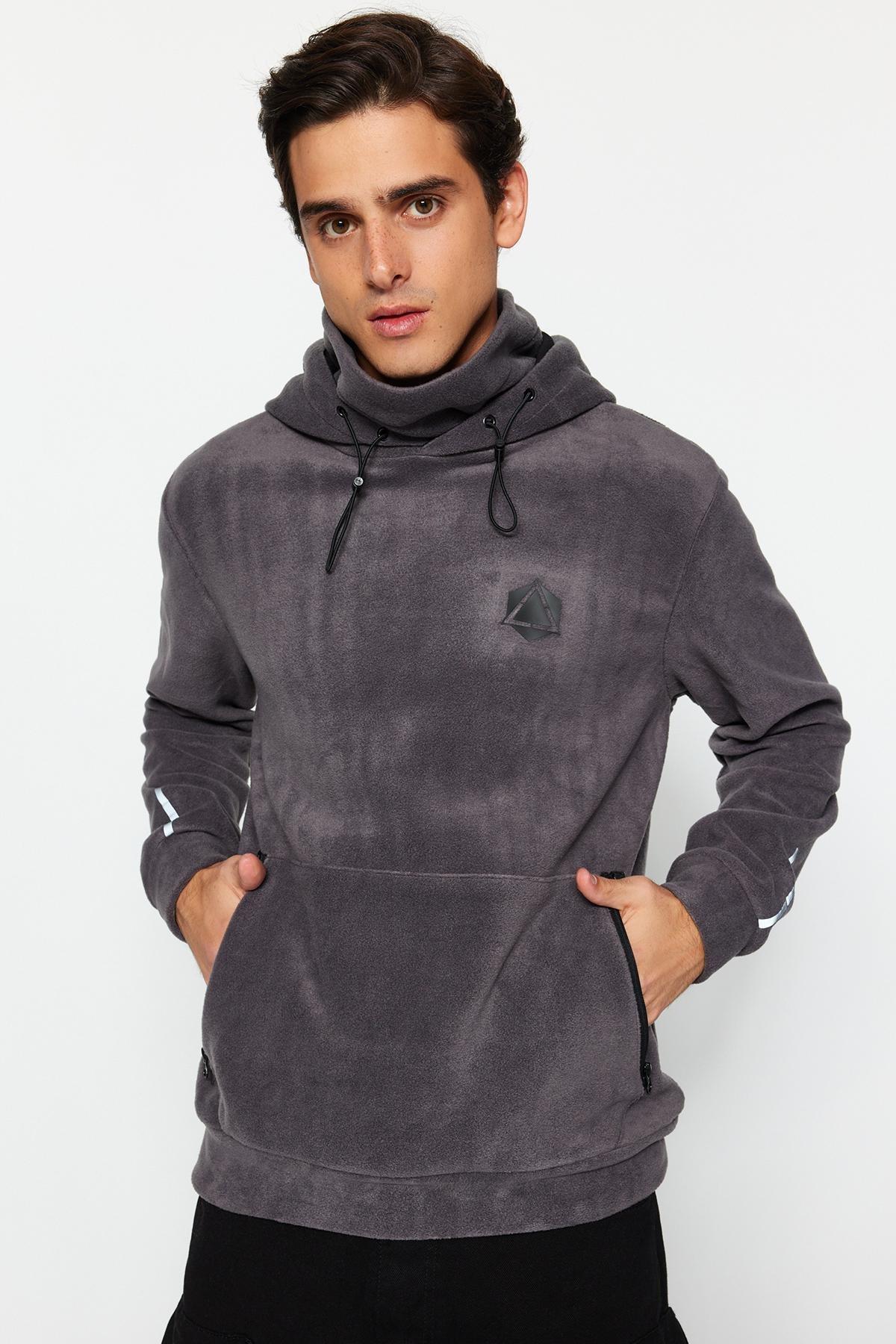 Grey Oversized Reflective Detail Sweatshirt, , large image number 2