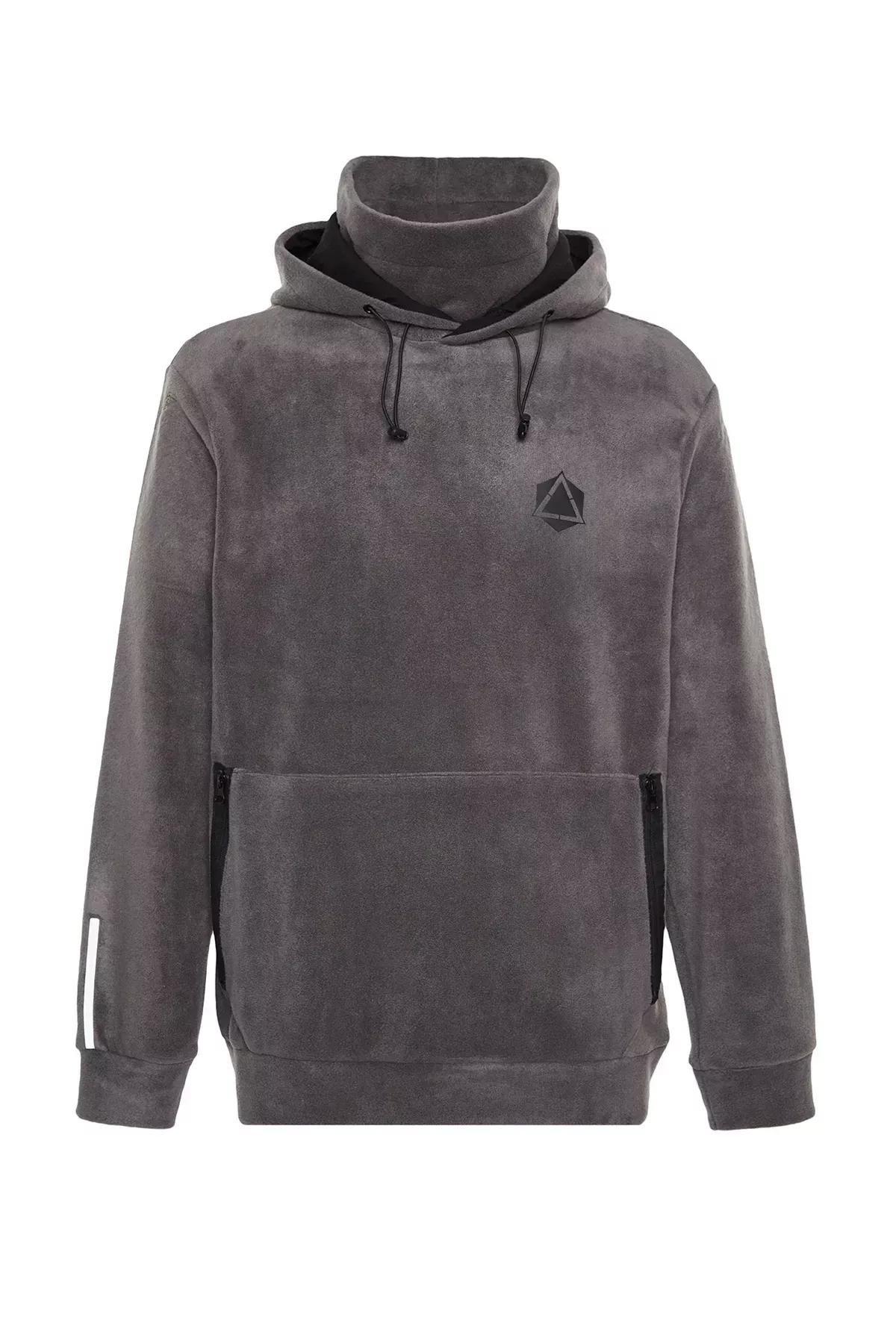 Grey Oversized Reflective Detail Sweatshirt, , large image number 6