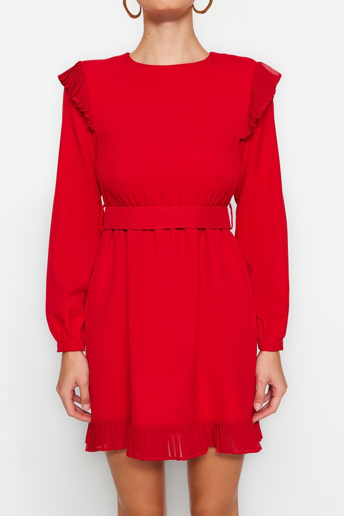 Trendyol - Red Belted Dress