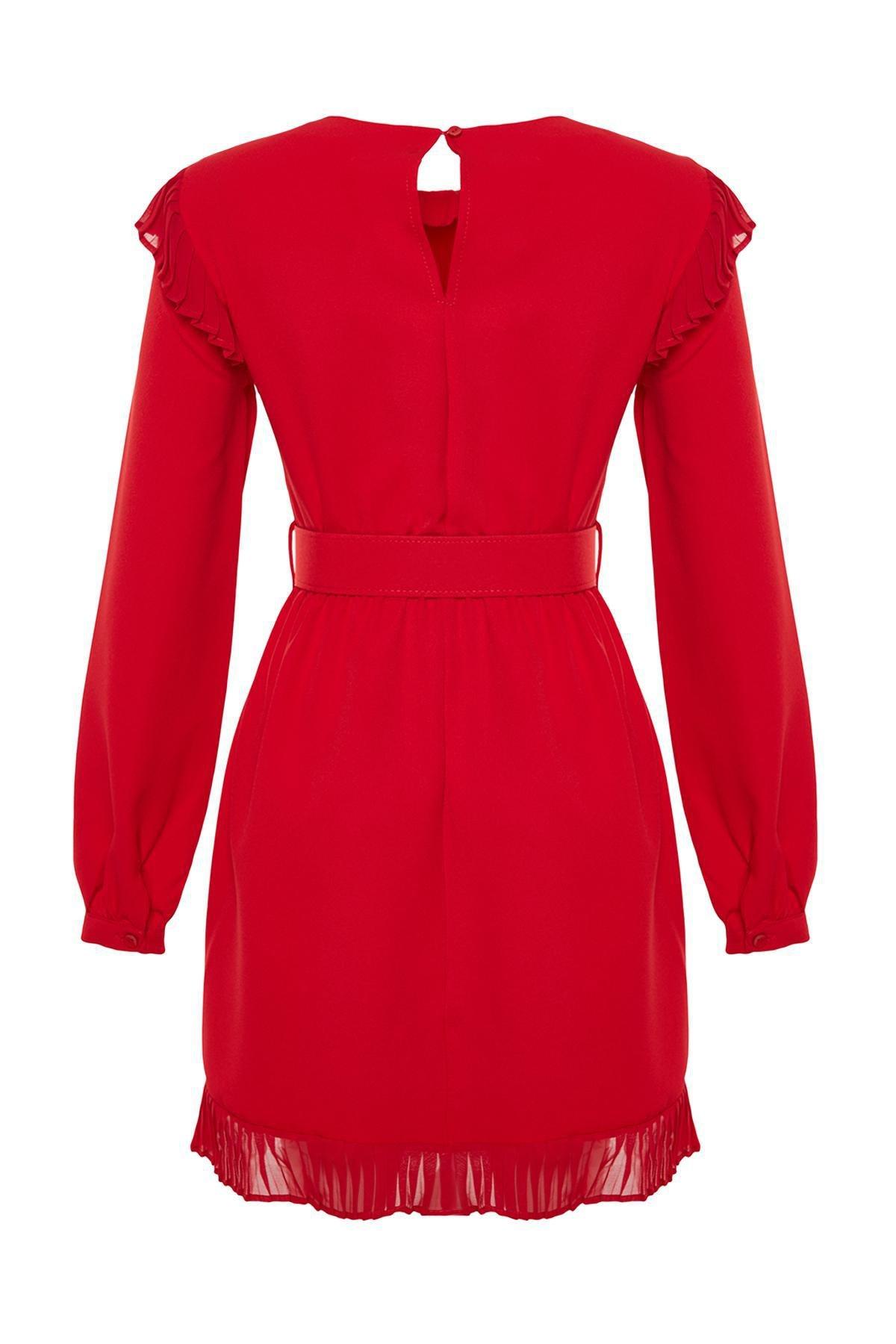 Trendyol - Red Belted Dress