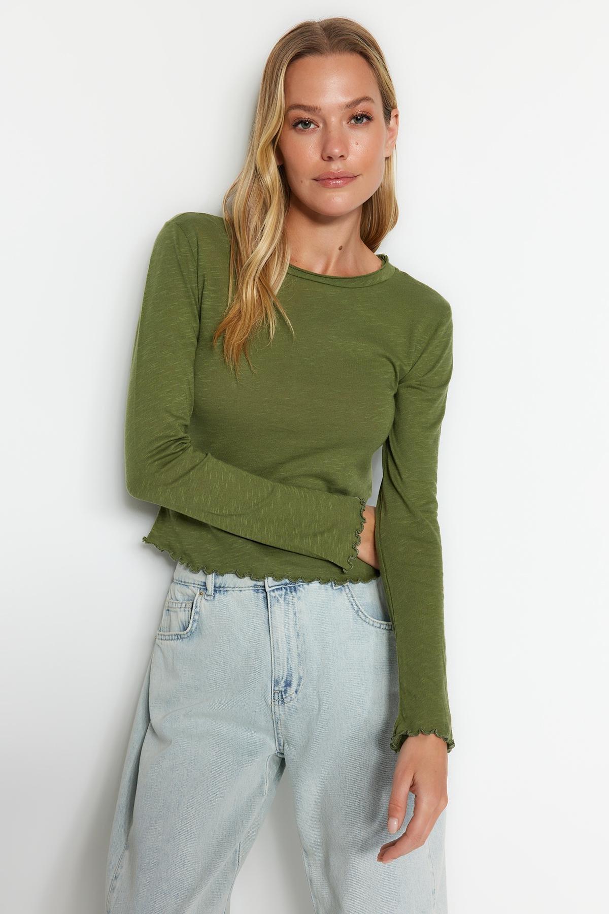 Trendyol - Green Regular Detailed Knitted Blouse