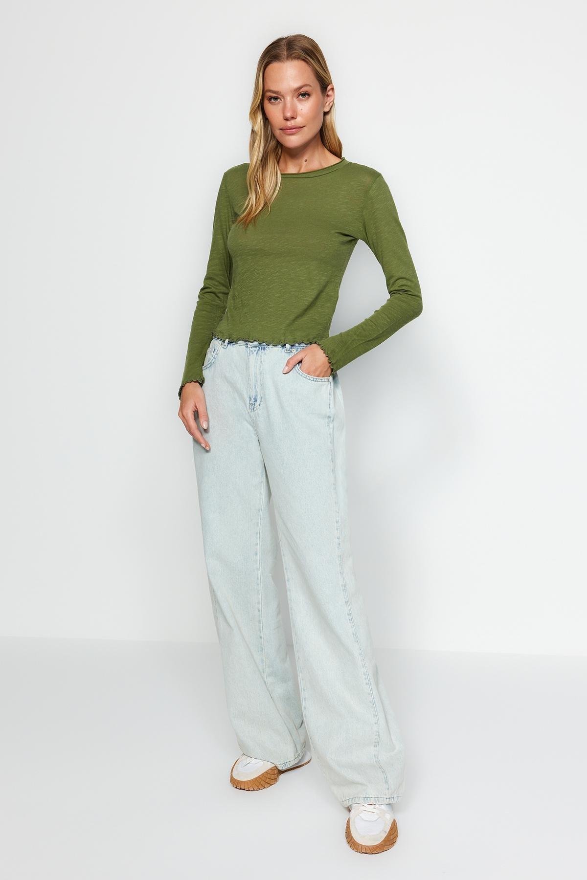 Trendyol - Green Regular Detailed Knitted Blouse