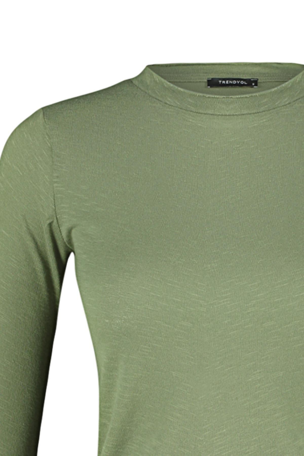 Trendyol - Green Regular Detailed Knitted Blouse