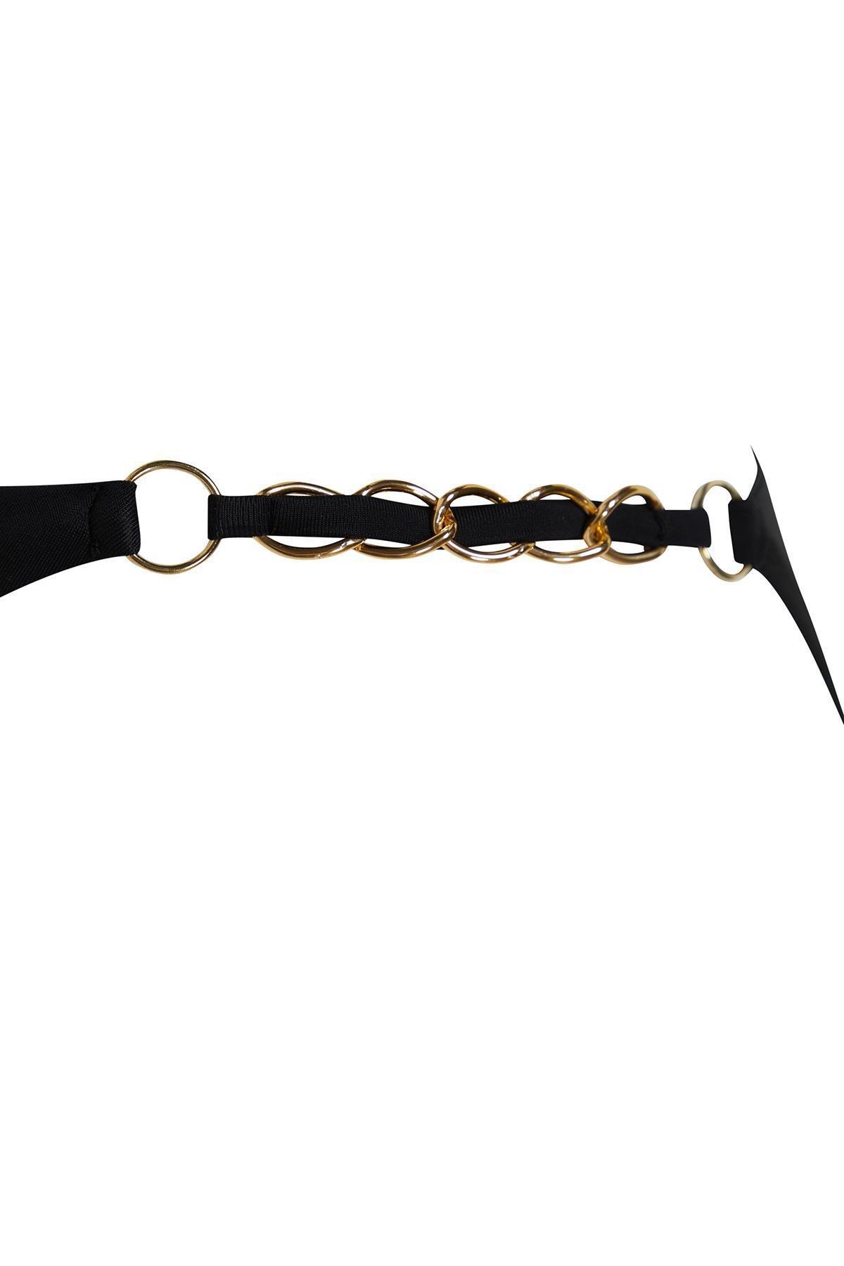 Black Triangle Chain Accessory Bikini Set, , large image number 6