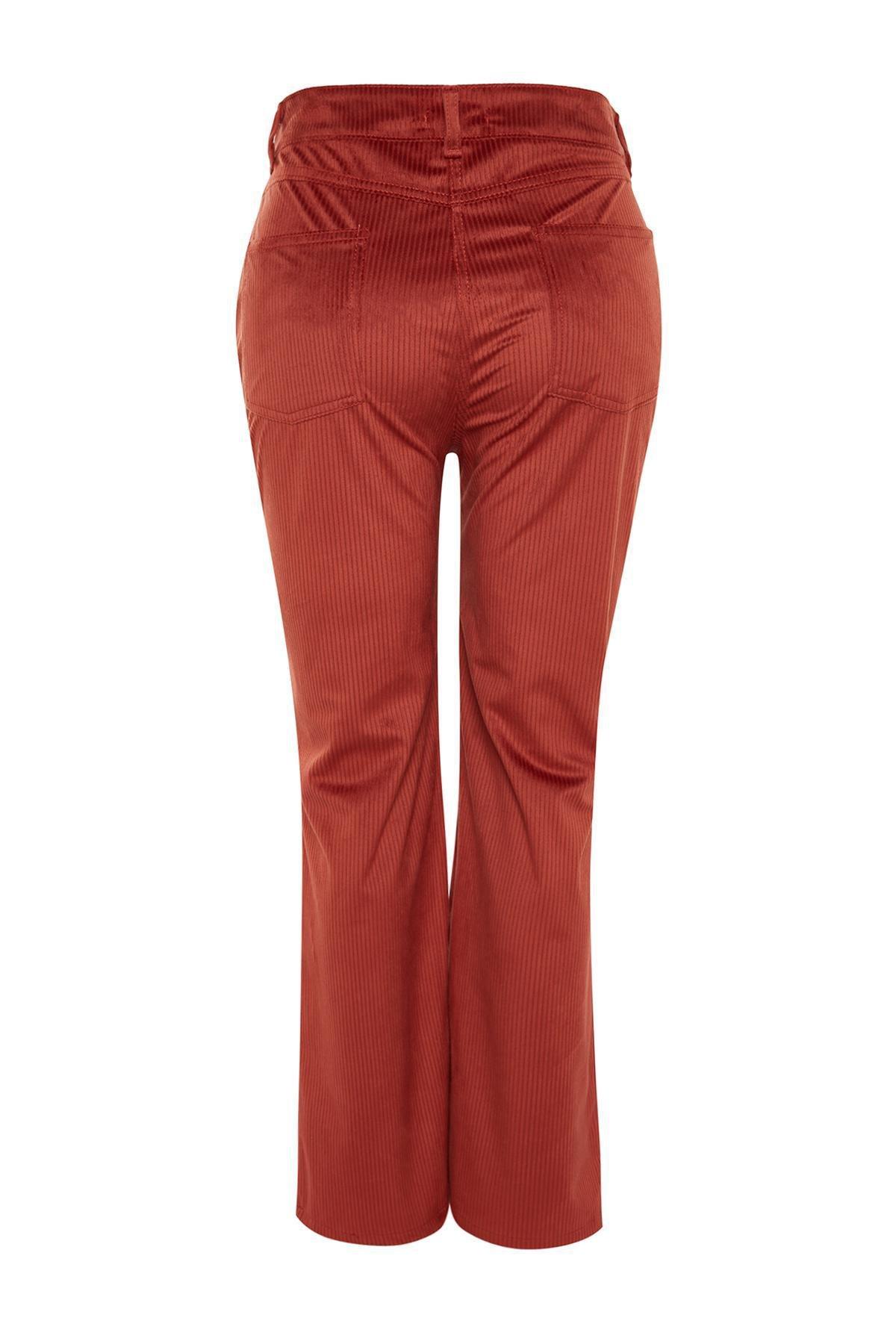 Orange High Waist Corduroy Trousers, , large image number 7