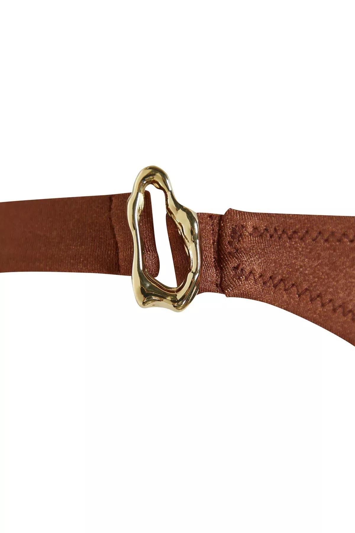 Brown Triangle Accessorized Bikini Set, , large image number 5