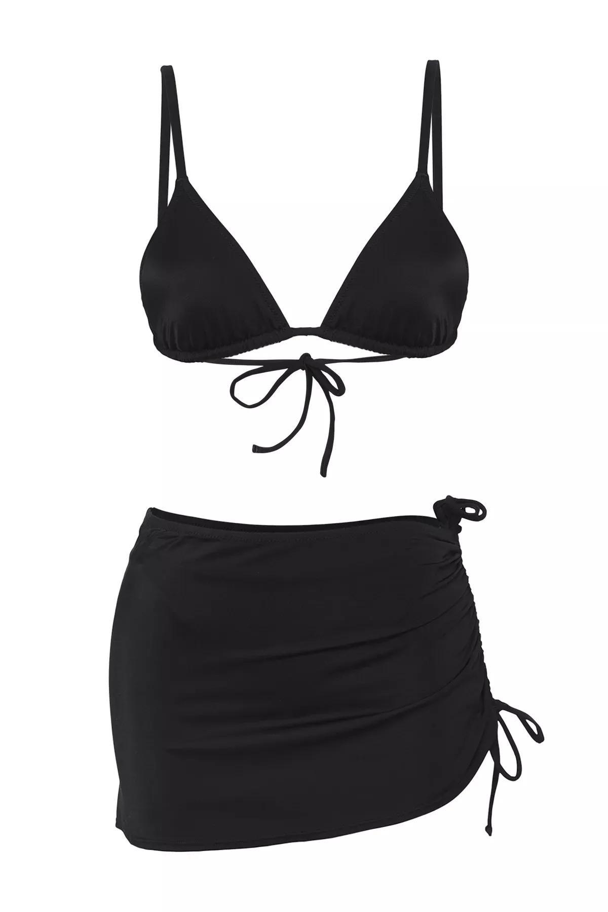 Black Triangle Brazilian 3-Piece Bikini Set, , large image number 5