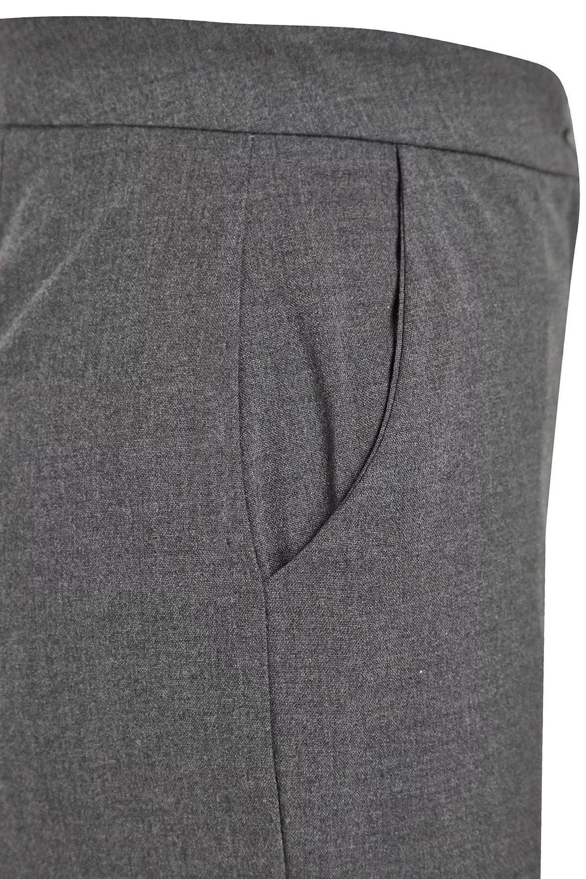 بنطال فاخر بقصة ساق عريضة، رمادي, Anthracite, large image number 7