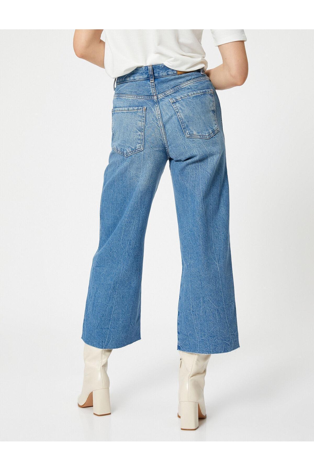 Koton - Blue Extra Wide Crop Jeans