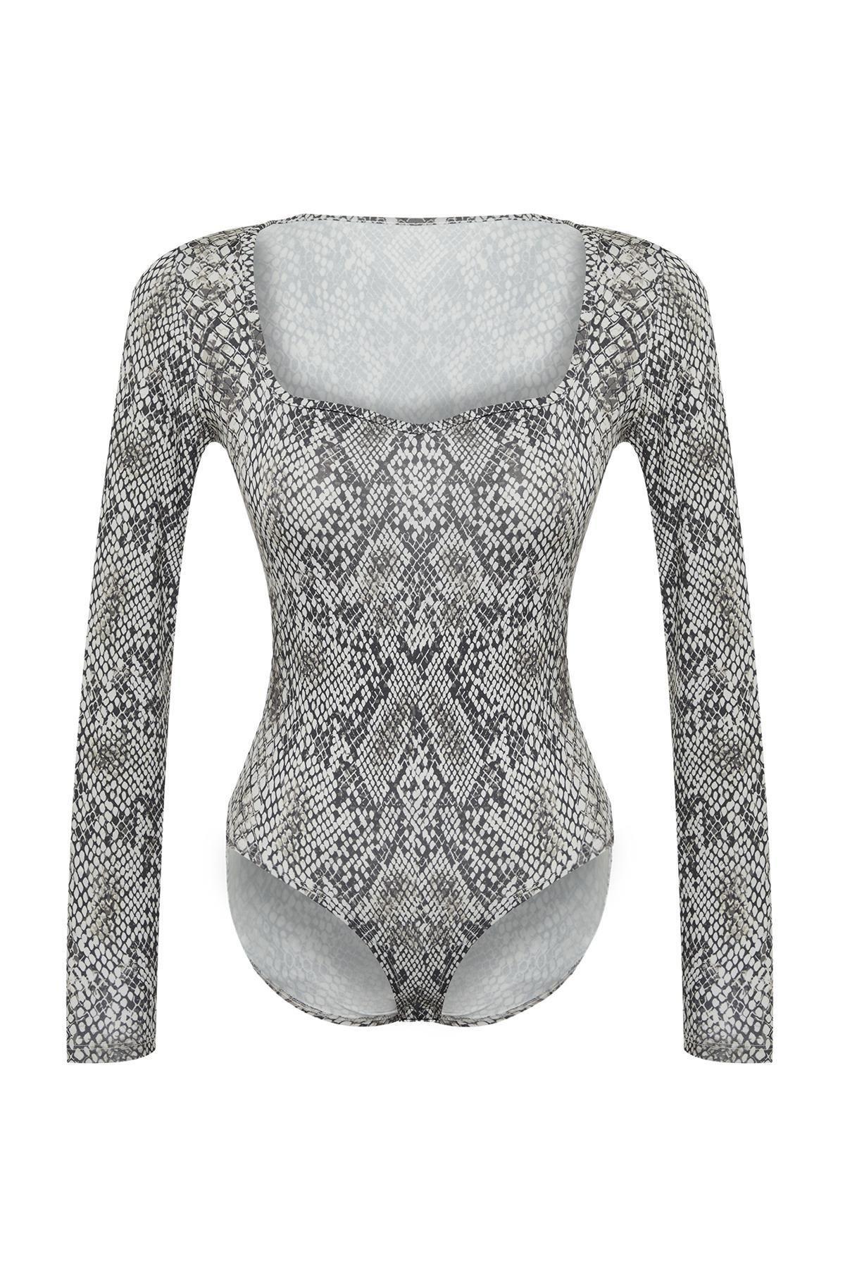 Multicolour Printed Collared Knitted Body, , large image number 5