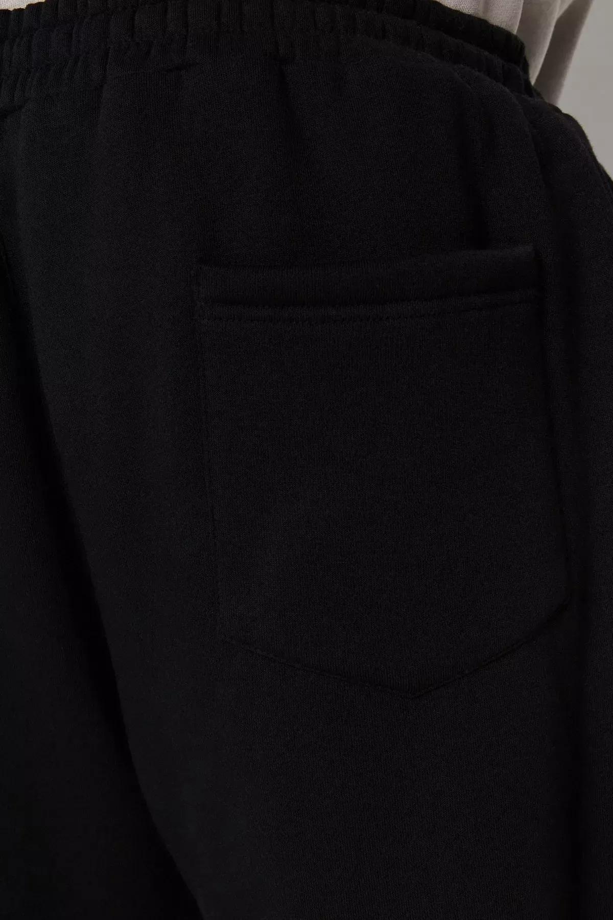 Black Plus Size Rubber Leg Fleece Sweatpants, BLACK, large image number 6