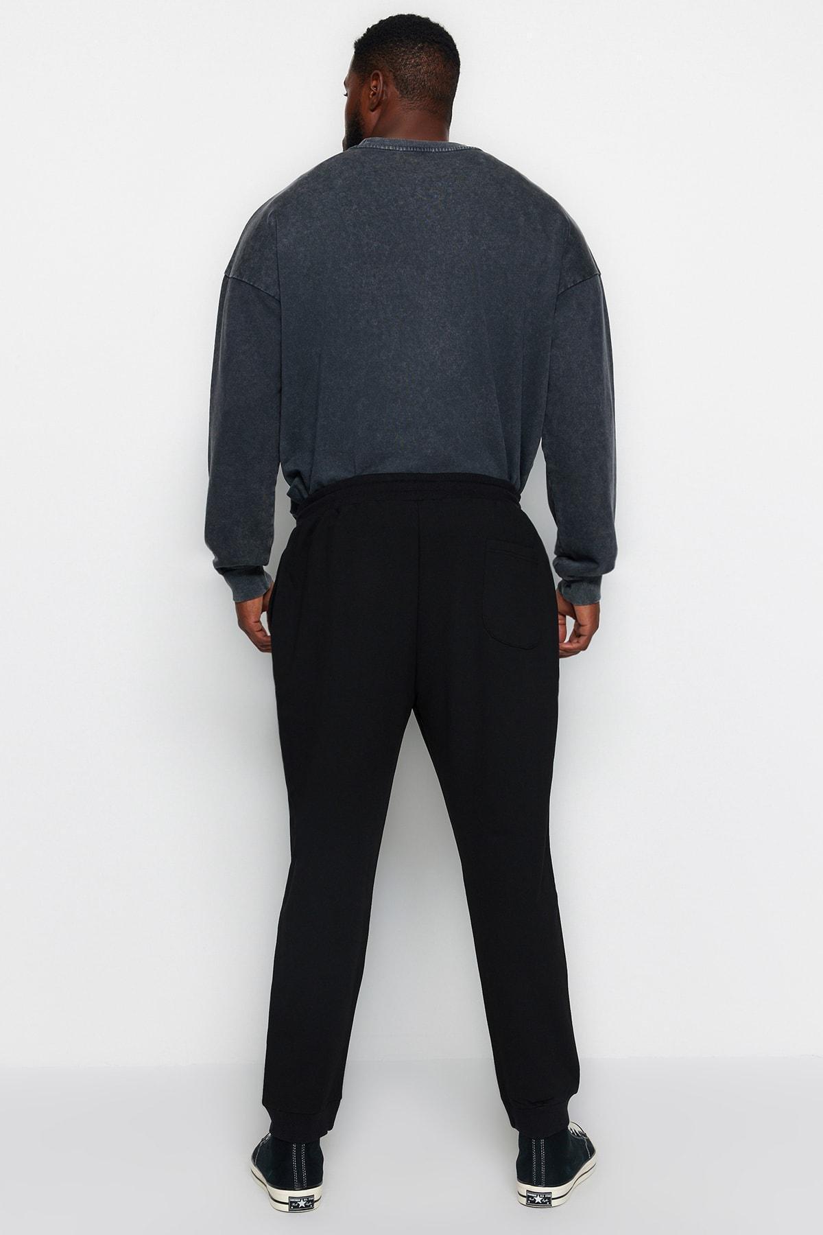 Black Plus Size Cut Sweatpants., , large image number 5