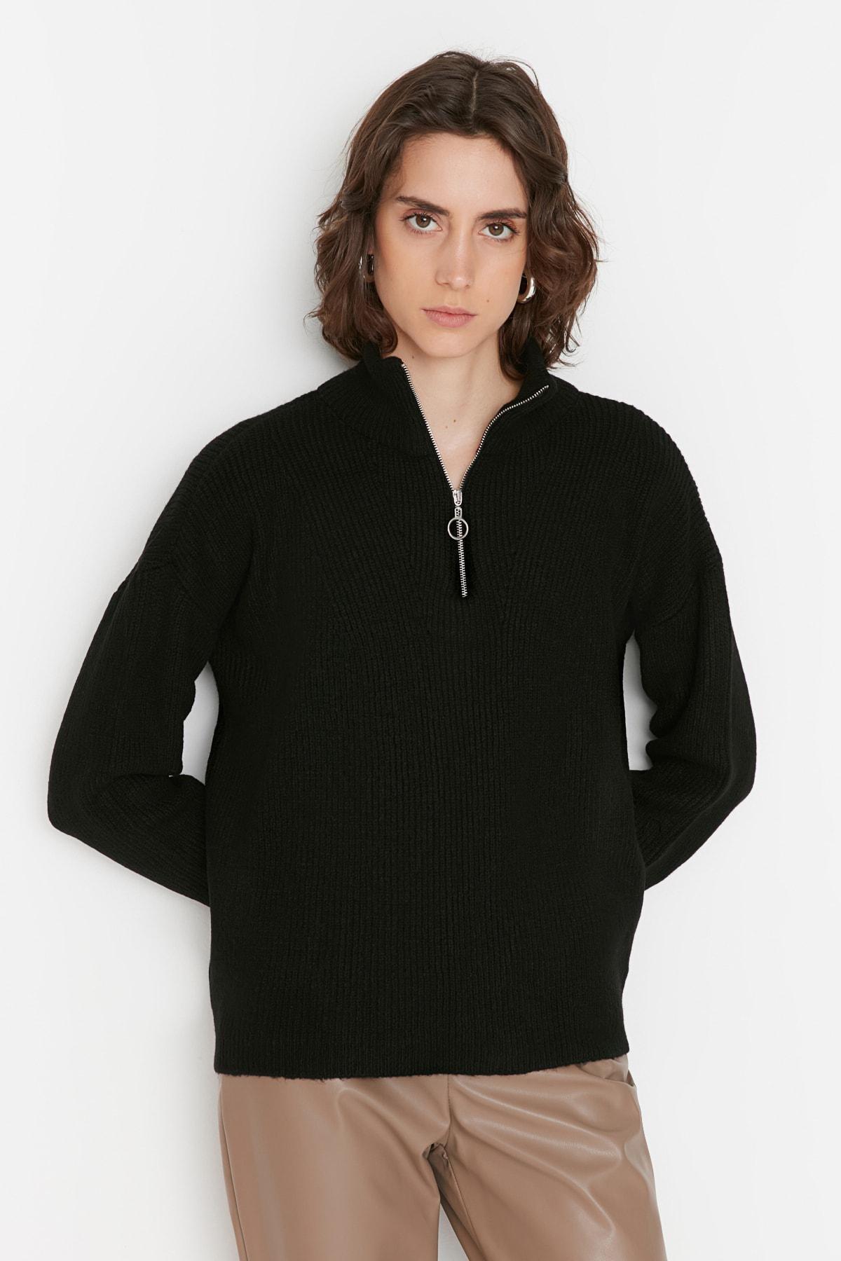 Black Acrylic Sweater, , large image number 0