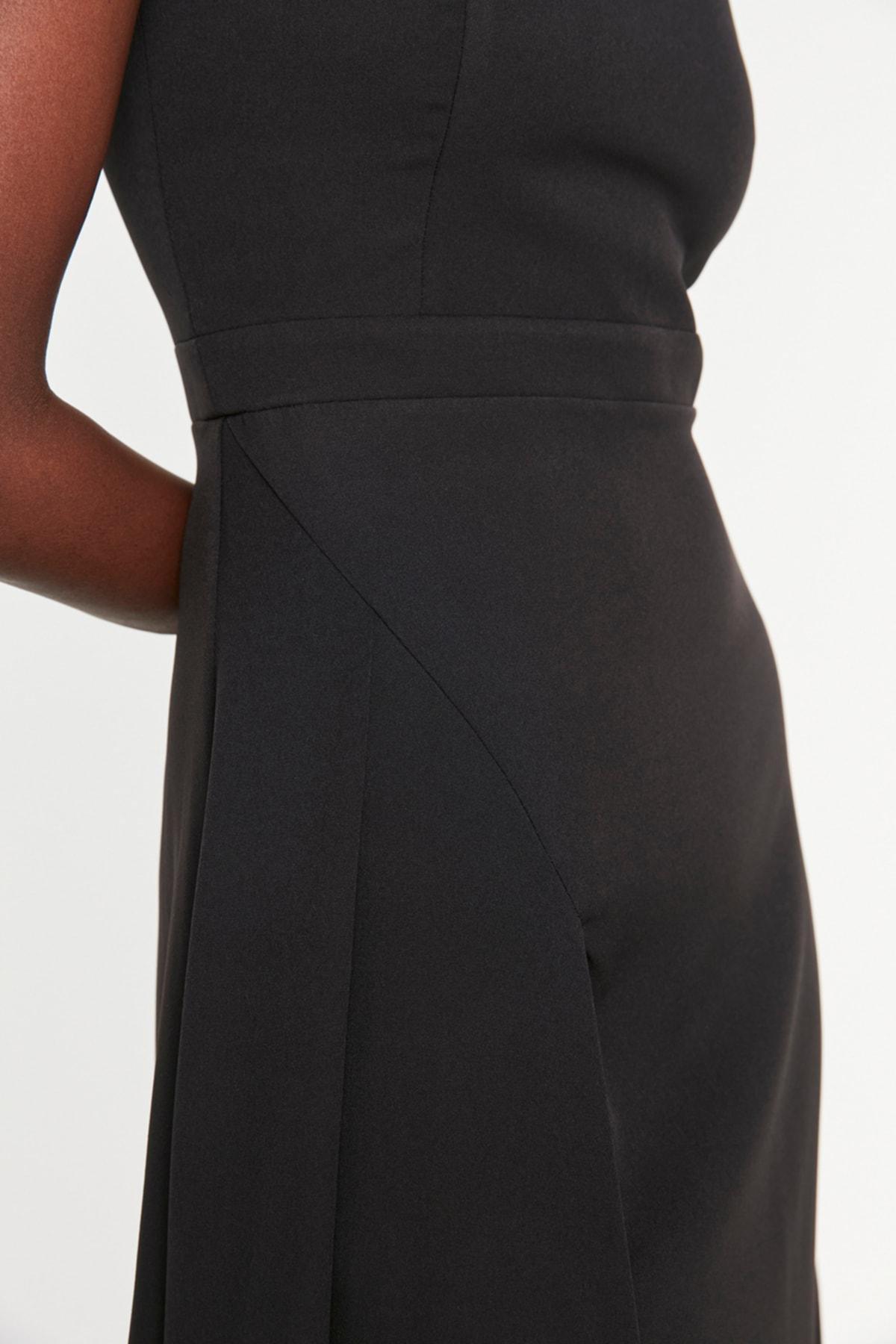 Black Shift Square Collar Occasionwear Dress, , large image number 3